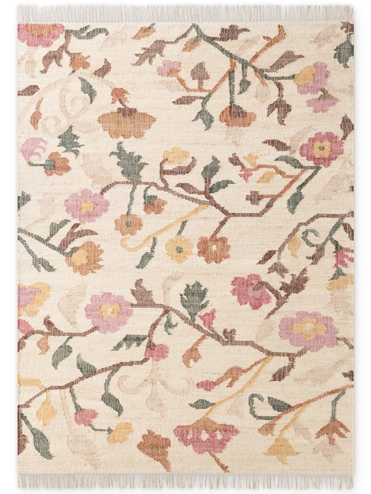 ELLE DECORATION Tapis »Kelim Violette« Rectangulaire 3 mm Höhe Jute, Baumwolle, Natur, Handgewebt, Kelim, orientalisch, Boho