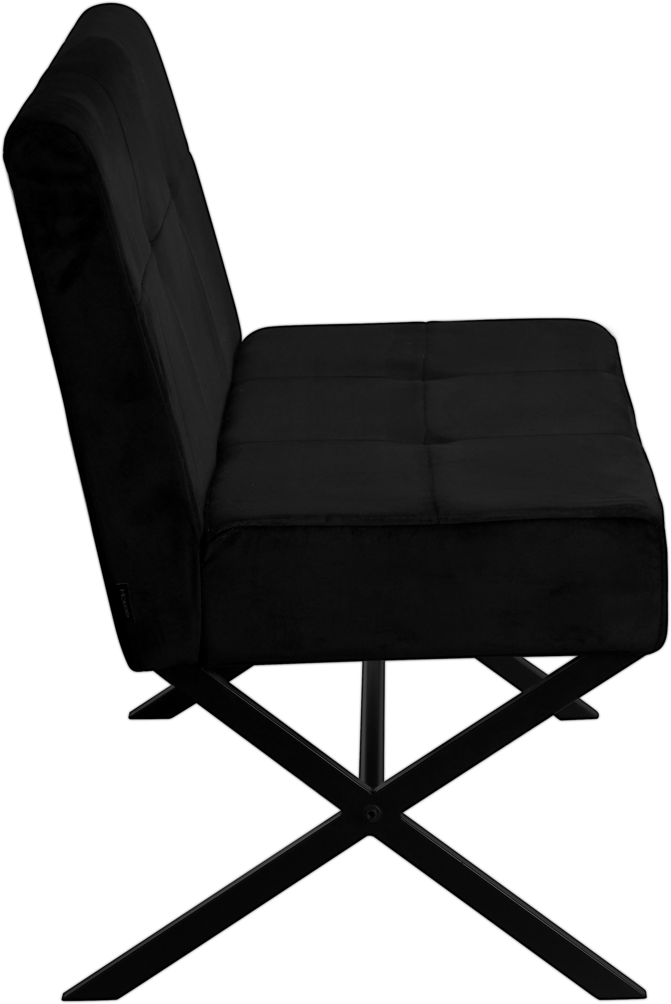 GOODproduct Banc rembourré »Narzisse« Banquette de salle à manger, banc, banquette,  Structure en X en métal noir, velours facile d'entretien, 140 cm