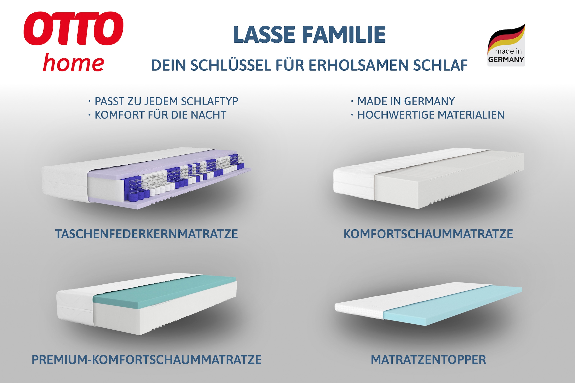 GOODproduct Komfortschaummatratze »Lasse, Matratze 90x200 cm, 140x200 cm & weitere Grössen, in H2-H4« 22 cm hoch 1 Stk. tlg. Stiftung Warentest "GUT (2,3)", getestet in 90x200, Härtegrad 4