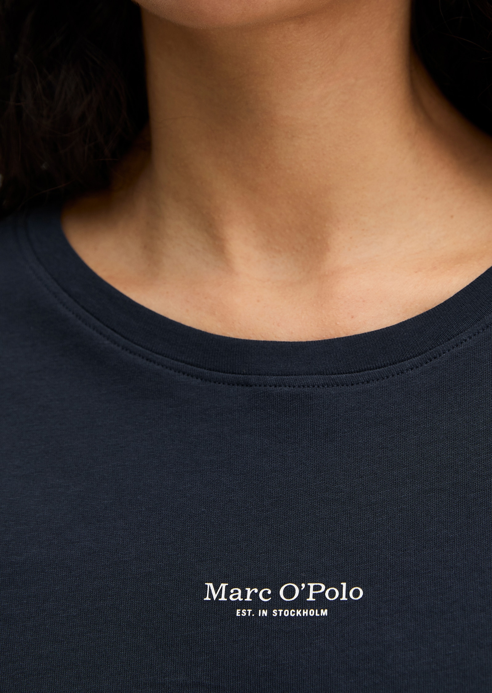 Marc O'Polo Haut de pyjama »Mix N Match Cotton Top LS« avec col rond et manches longues