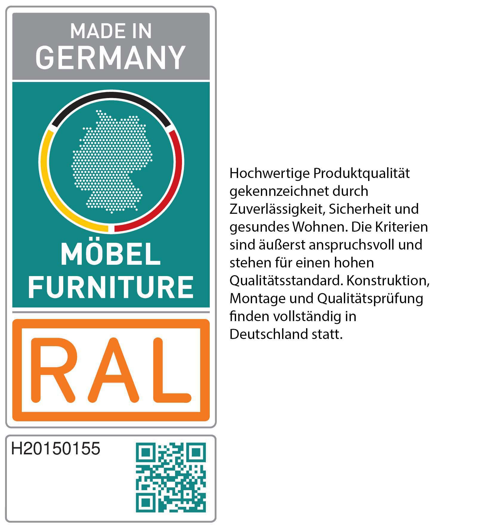 WIEMANN Holzbett »Cardiff, Bettgestell, Bettrahmen, teilmassiv, mit Polsterkopfteil« Belastbarkeit 110/220 Kg, 4-fache höhenverstellbar, MADE IN GERMANY,  Fussteil aus Massivholz, verschiedene Grössen
