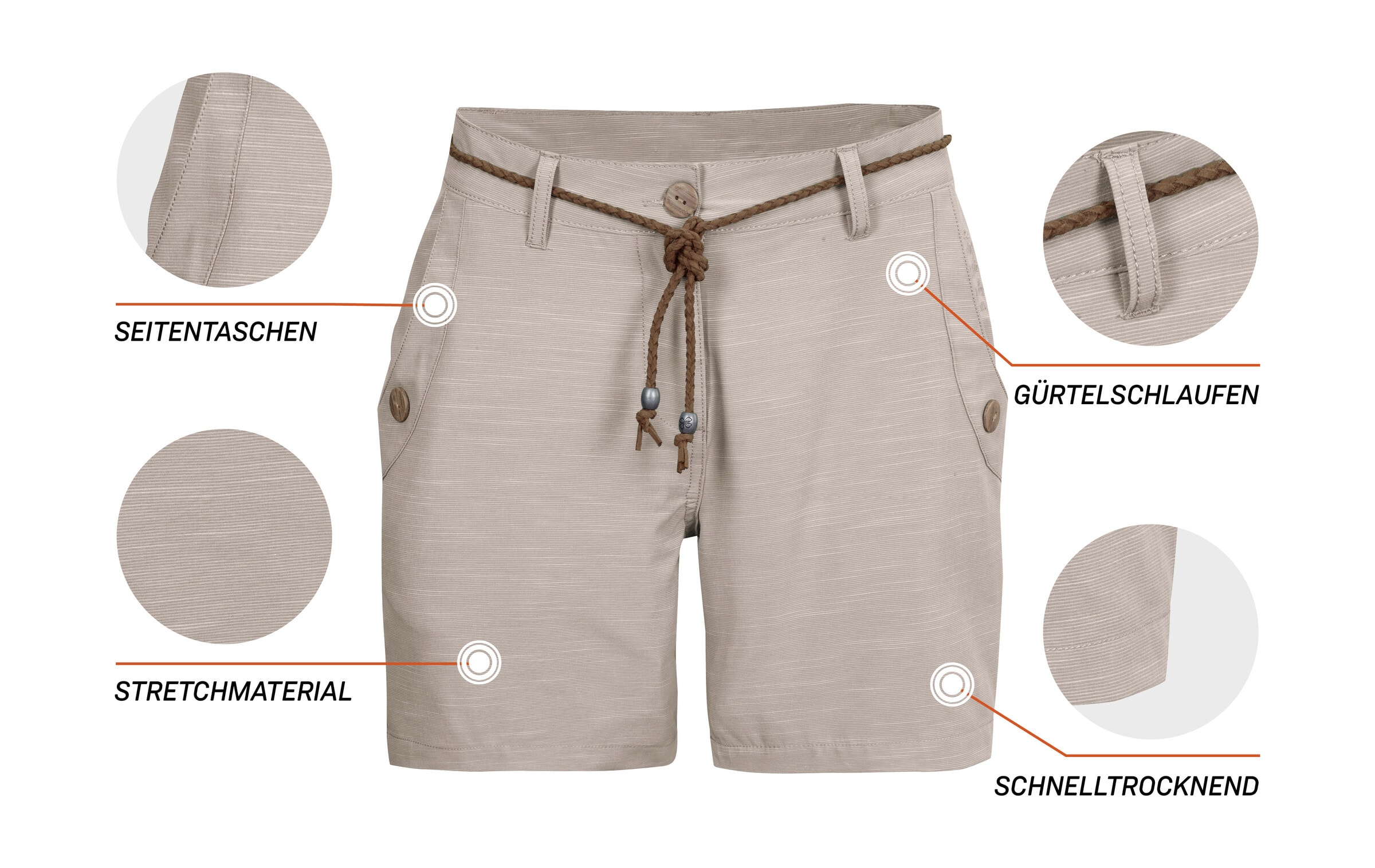 G.I.G.A. DX by killtec Shorts »GS 89 WMN SHRTS«  Schnelltrocknende Damen Shorts mit Comfort-Stretch und Kordelgürtel