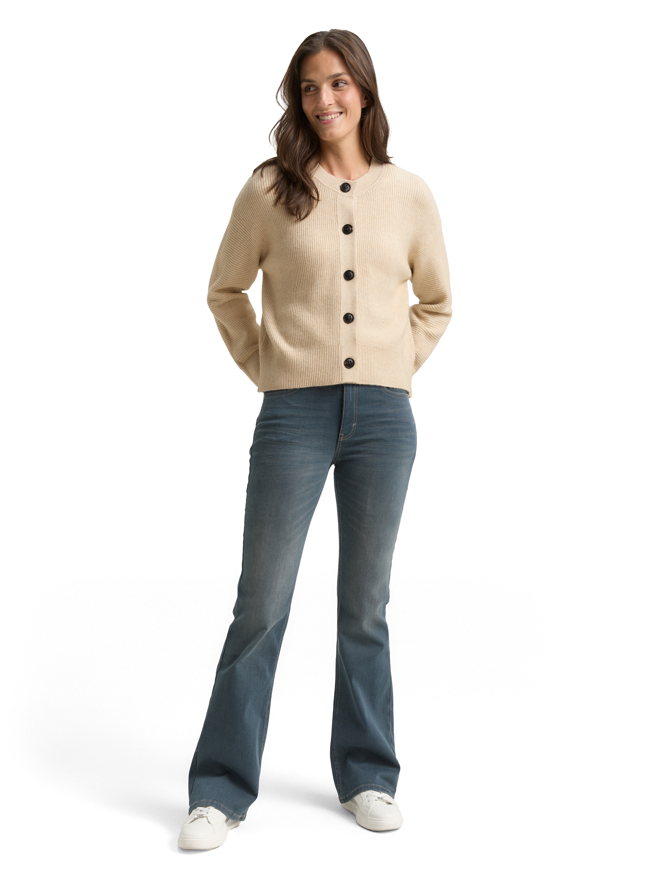 TOM TAILOR Veste en tricot mit Rippbündchen