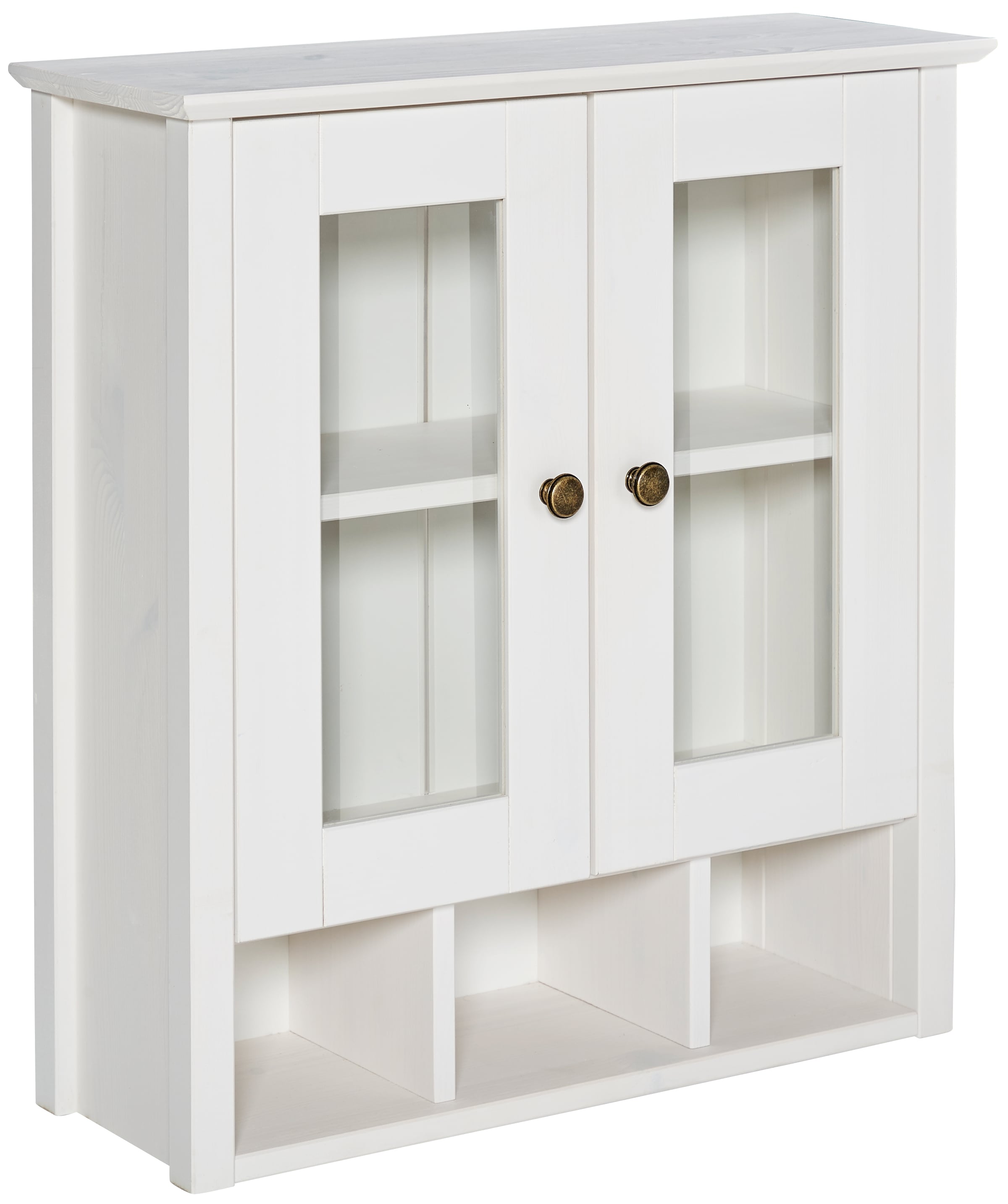 Home affaire Armoire suspendue »Vili« Badezimmerschrank, mit Glastüren, Breite 60 cm, aus Massivholz