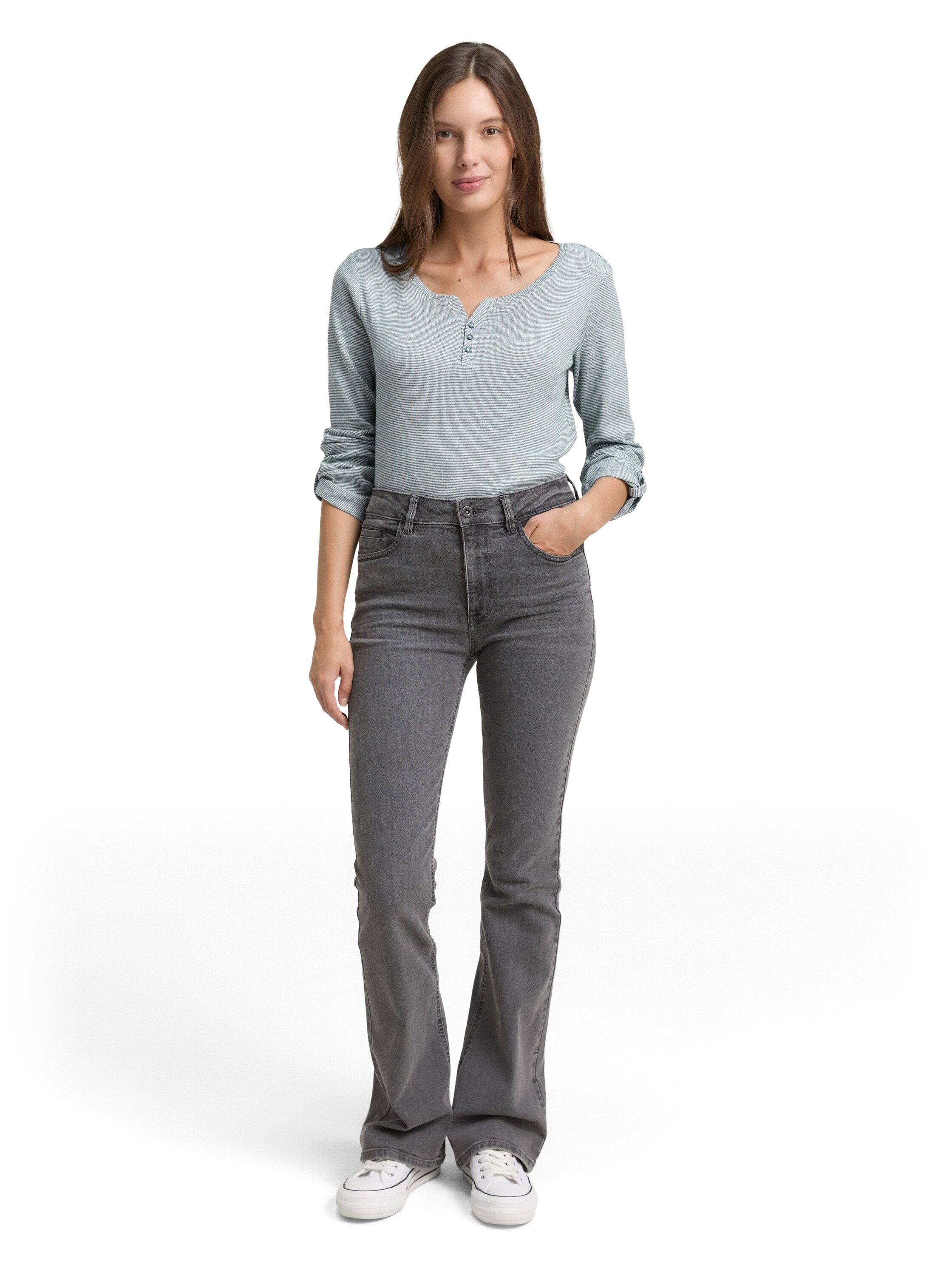 TOM TAILOR T-shirt Henleys mit Turn-Up-Arm