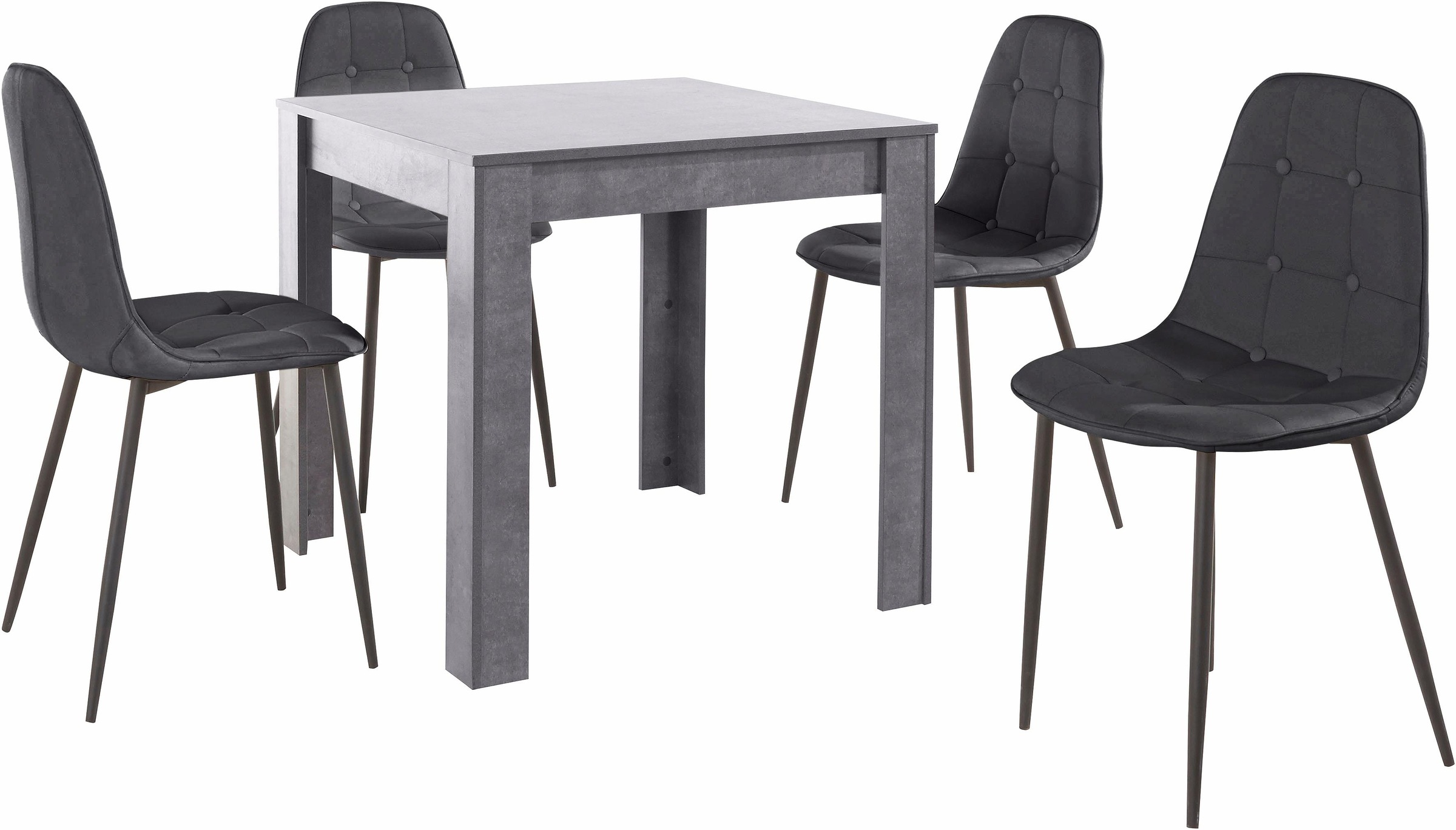 INOSIGN Ensemble de salle à manger Set, 5 cuis tlg. mit Esstisch 80 cm breit