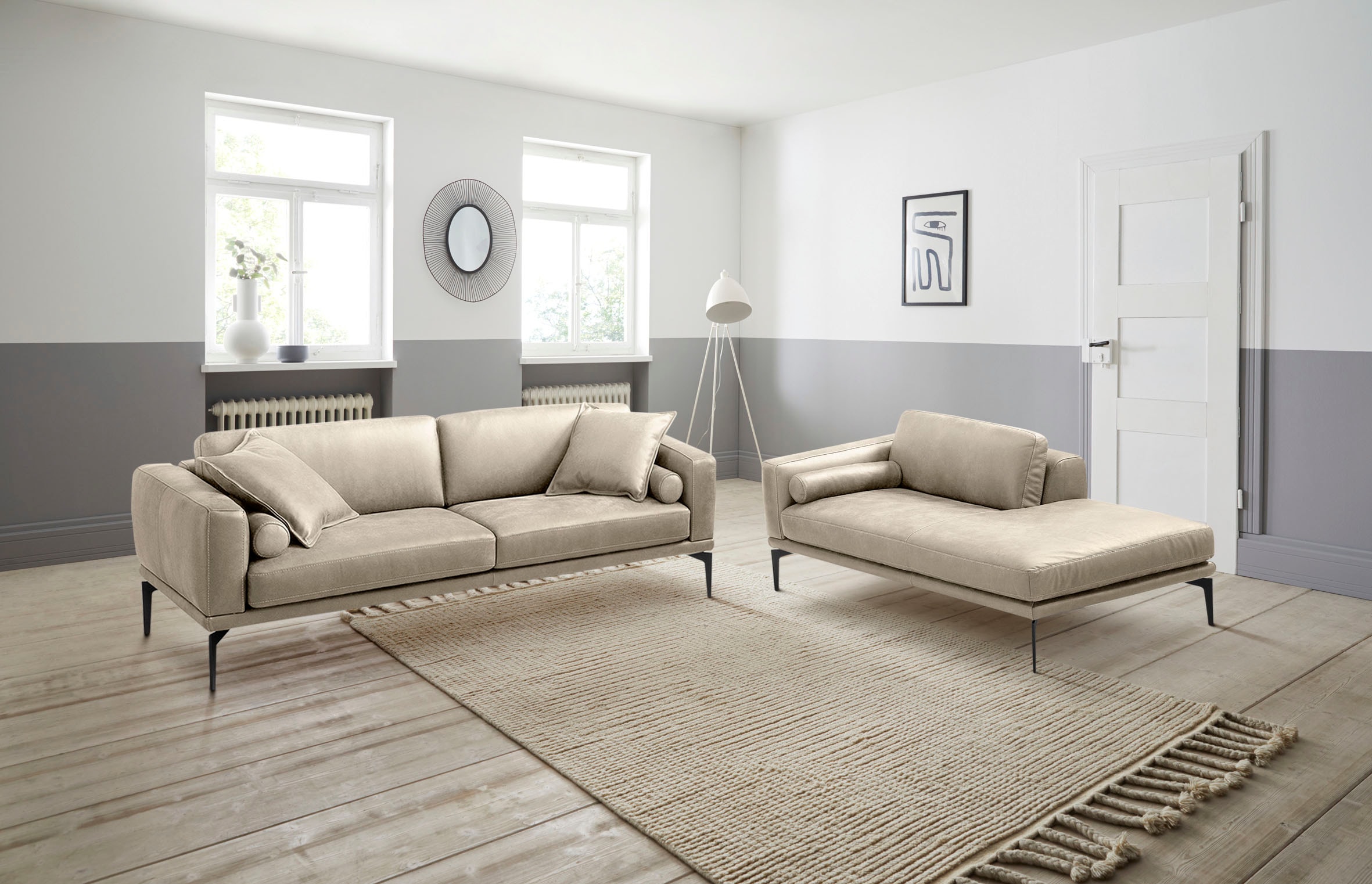 Egoitaliano Ensemble rembourré »Masu, Design trifft sensationellen Sitzkomfort« Höhe der Rückenkissen und Sitztiefe verstellbar, 3 Rollkissen