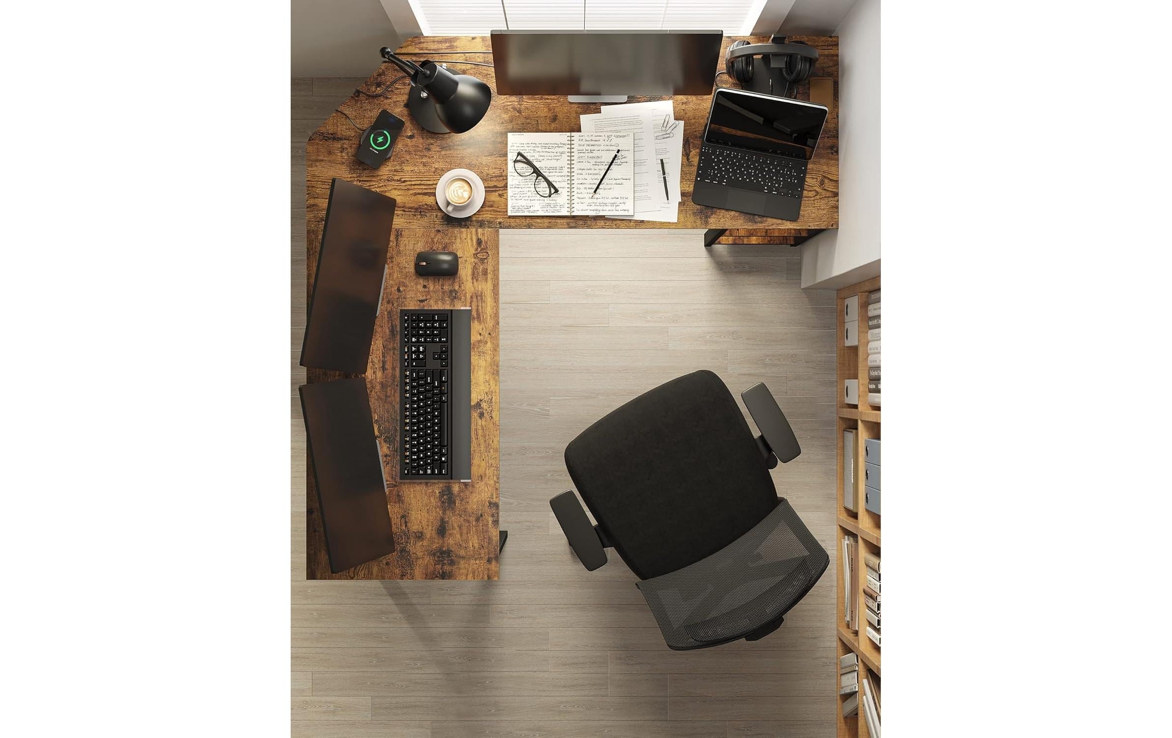 VASAGLE Bureau »in L-Form 138 x 138 cm«