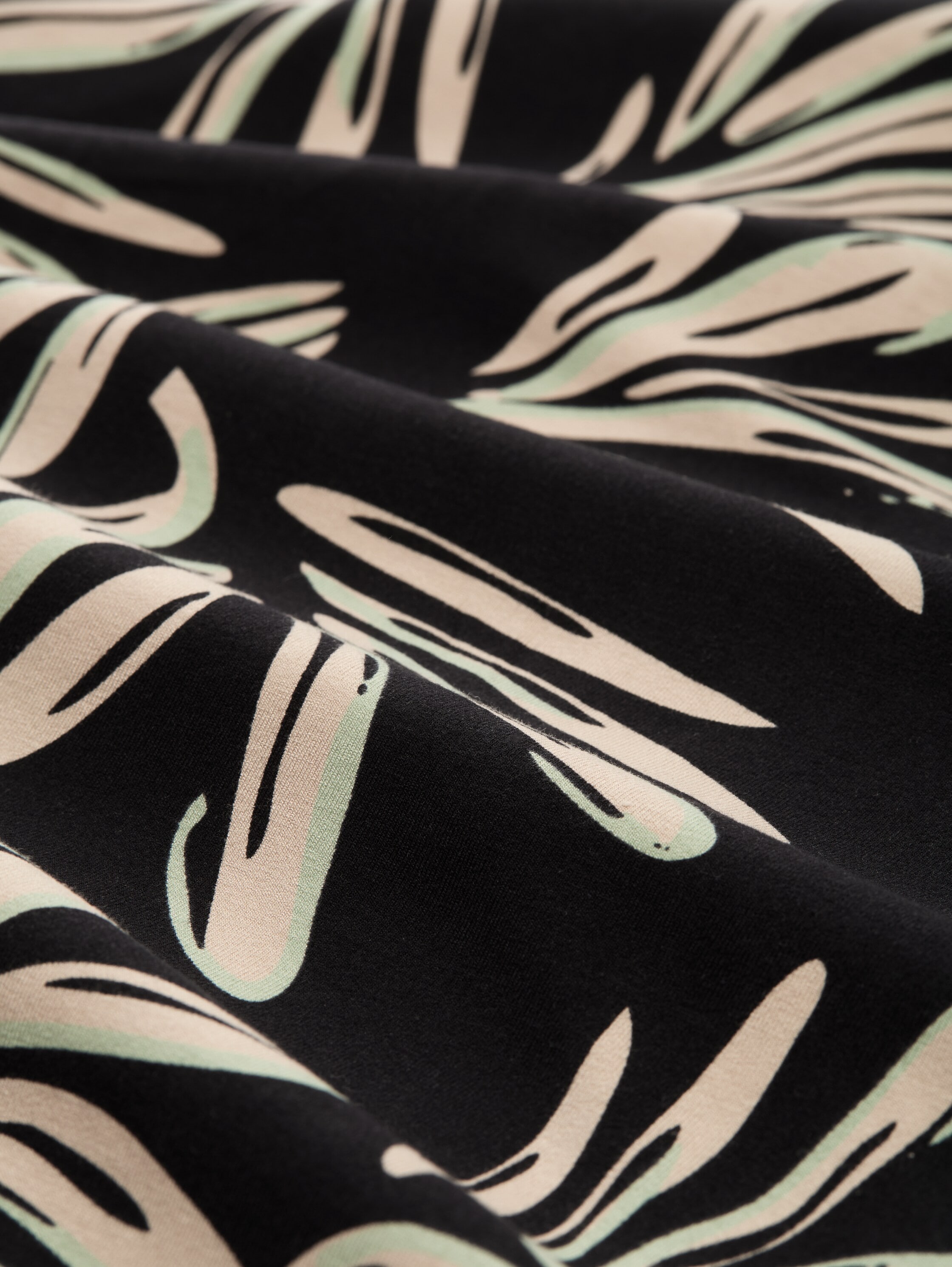 TOM TAILOR Denim Robe midi mit grafischem Muster und Spaghetti-Trägern