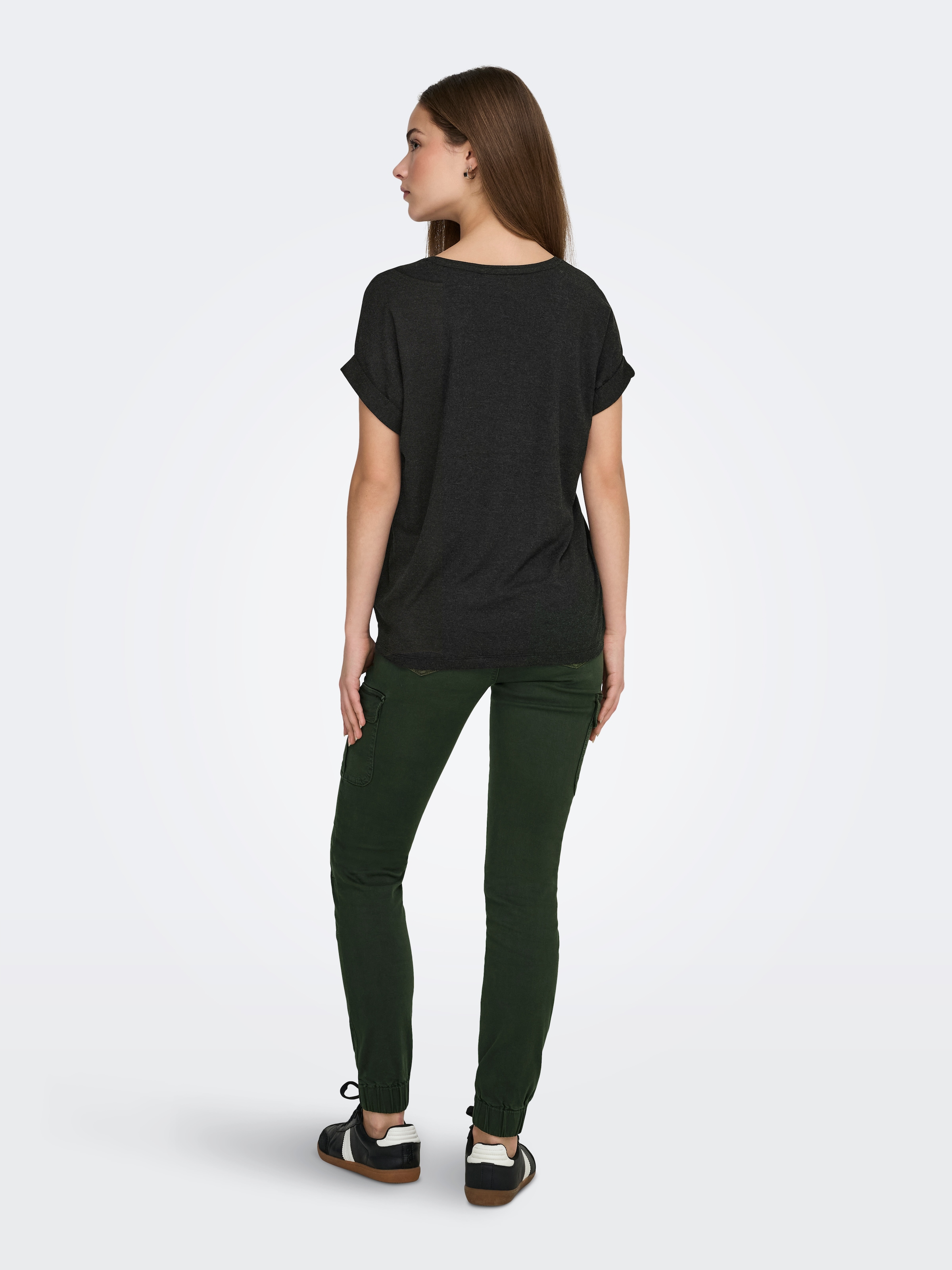 ONLY T-shirt »ONLMOSTER – T-Shirt mit melierter Optik und elastischem Material« meliert, casual, lässig geschnitten, Viskosemischung, Rundhals