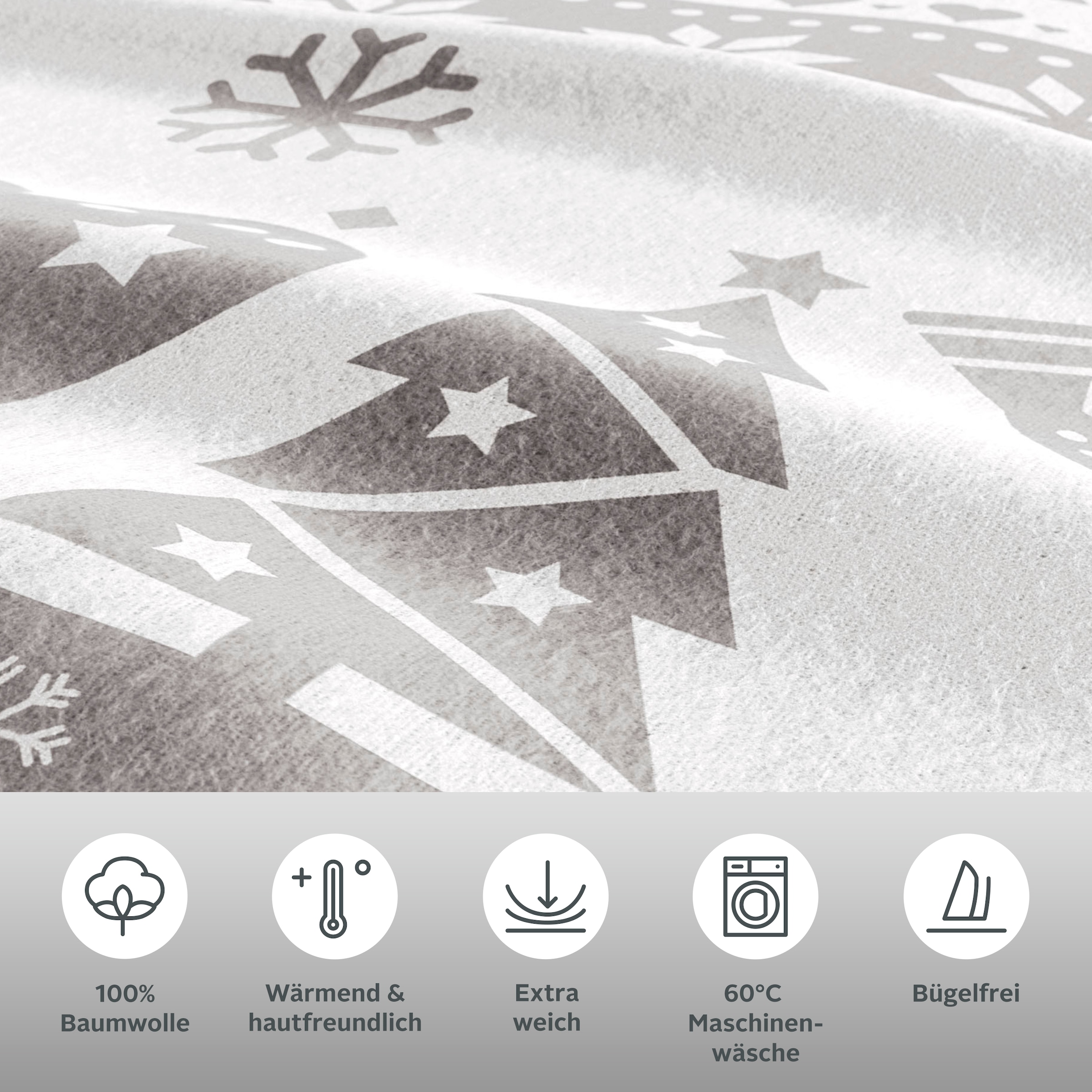 my home Bettwäsche »Sindbad in Gr. 135x200 oder 155x220 cm, ideal für Weihnachten« 2 tlg. Weihnachtsbettwäsche, Winter