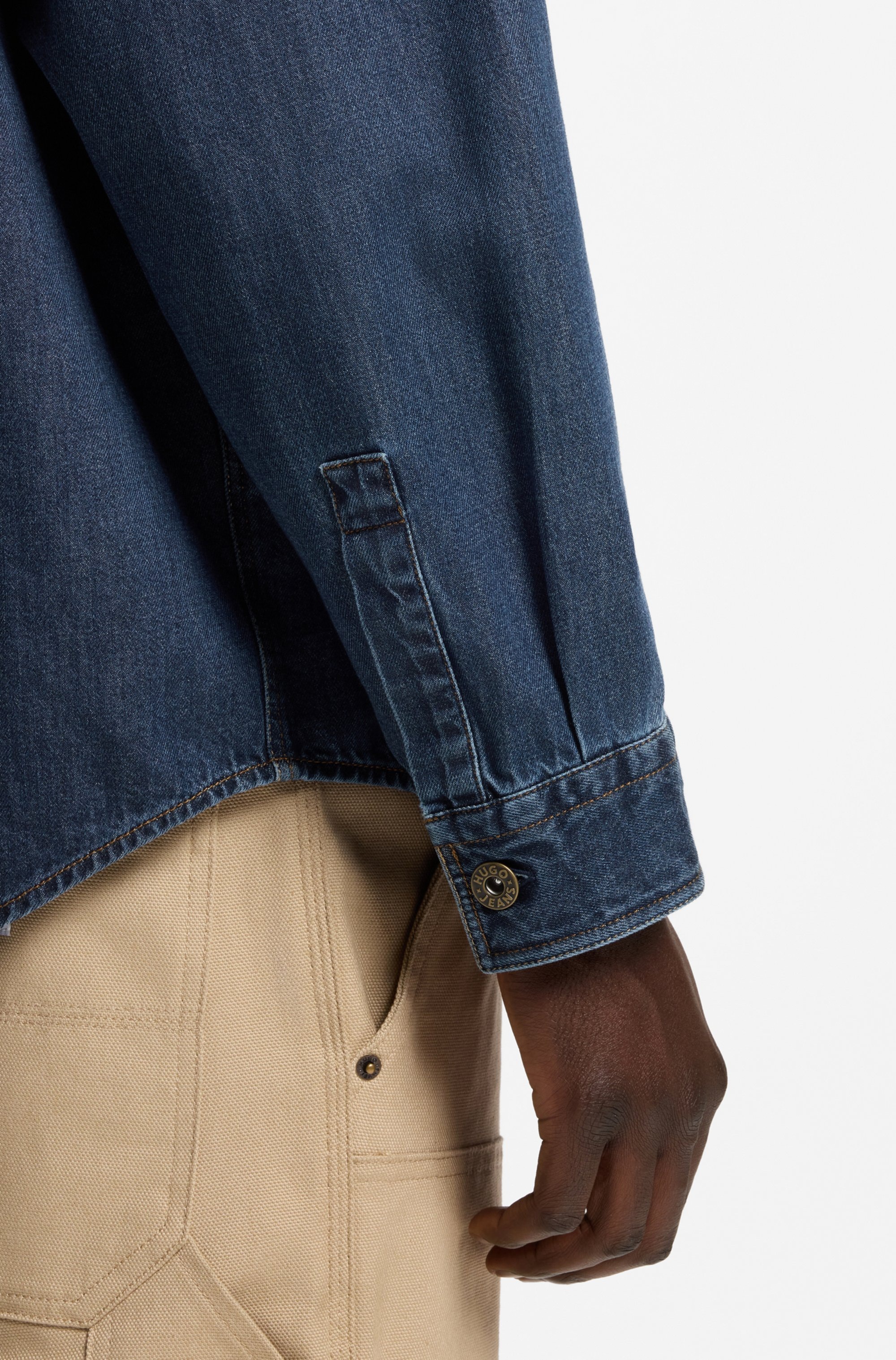 HUGO Chemise en jean »Ebant« Oversize Fit, reine Baumwolle