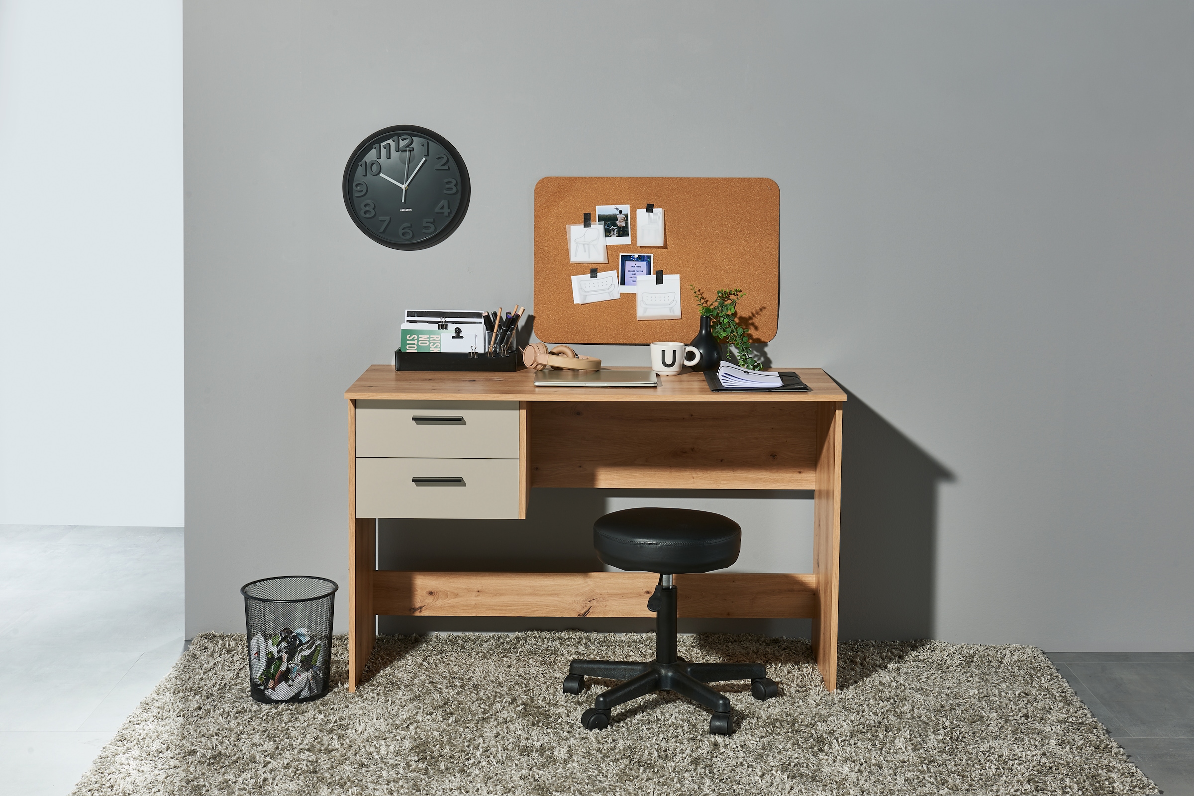 BEGA OFFICE Schreibtisch »BxHxT 120x77x50 cm« 1 Stk. tlg. Breite 120cm, Vollauszug für Schubkästen