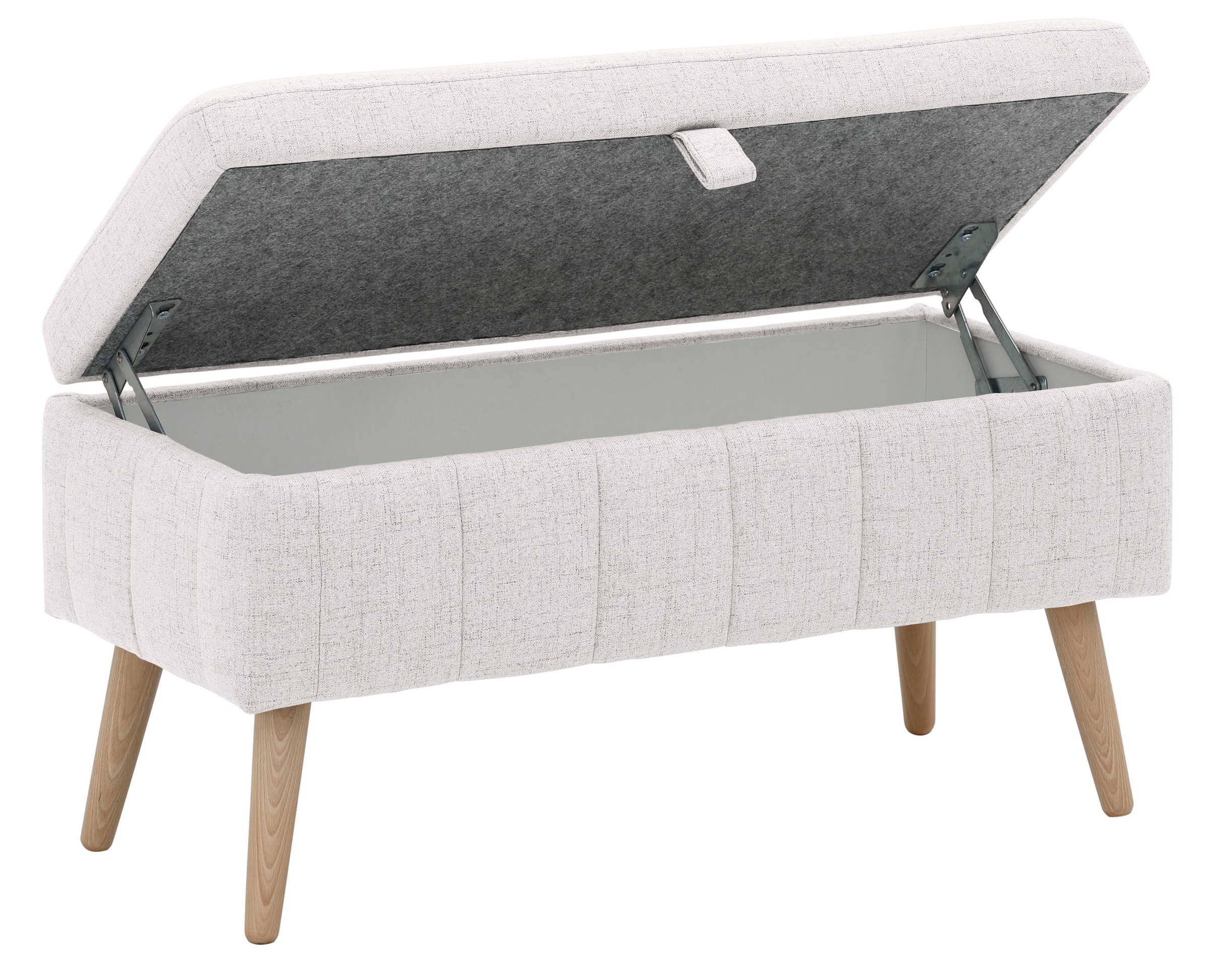 GOODproduct Truhenbank »AMIRA Sitzbank mit Stauraum, Masse B/T/H: 81/36/43 cm« mit Staufach, in 3 Bezugsqualitäten mit feiner Steppung