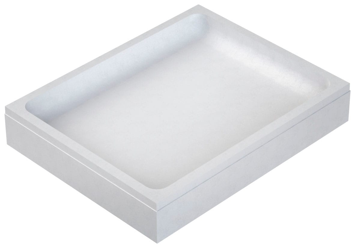 OTTOFOND Receveur de douche Ensemble,  100x90x3 cm, avec support de baignoire, garniture de vidange et bande d'étanchéité