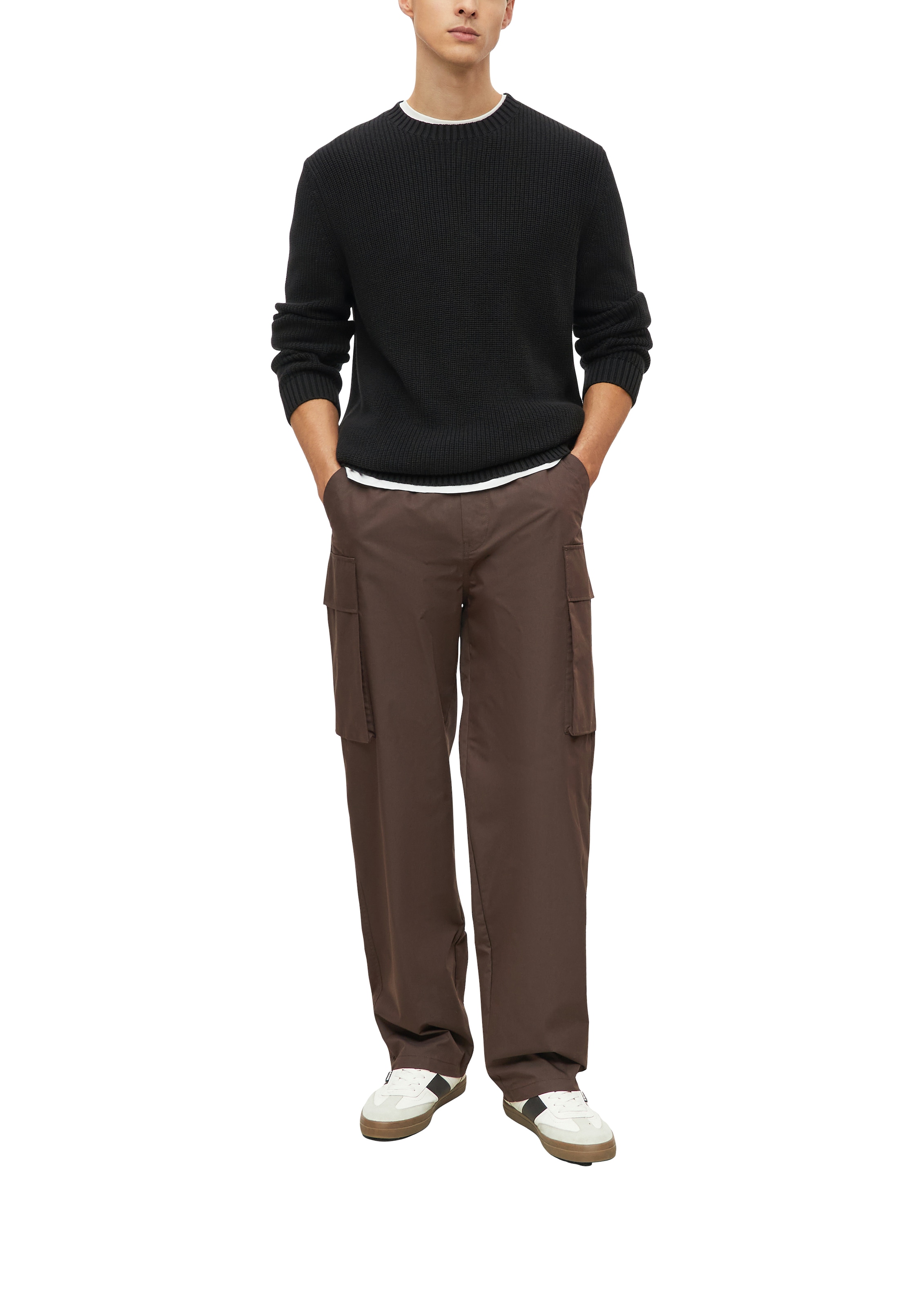 s.Oliver Pull en tricot Langarmpullover mit Rundhals / Baumwolle