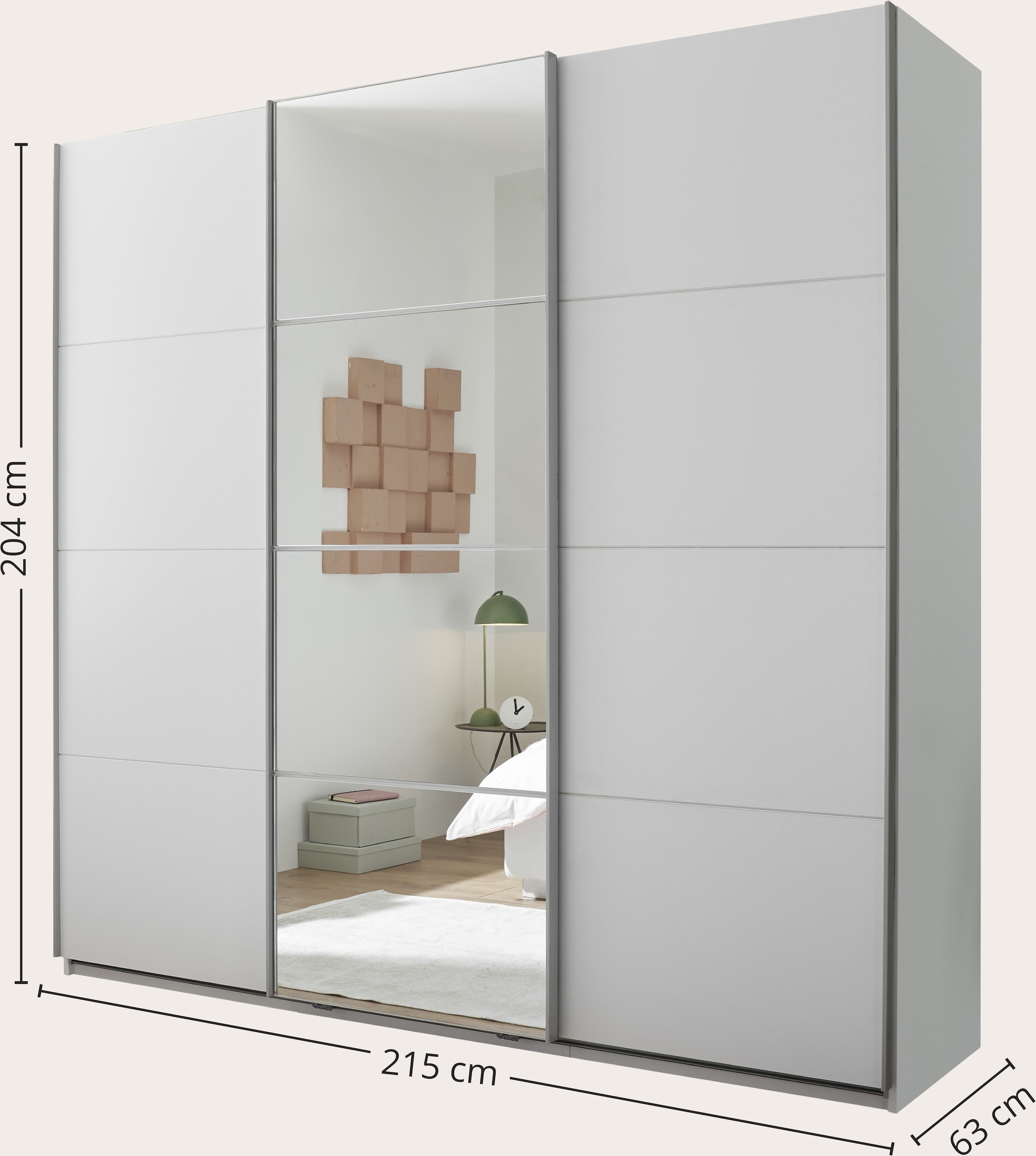 Schlafkontor Schwebetürenschrank »Carano Kleiderschrank, Schiebetürenschrank mit Spiegeltür«