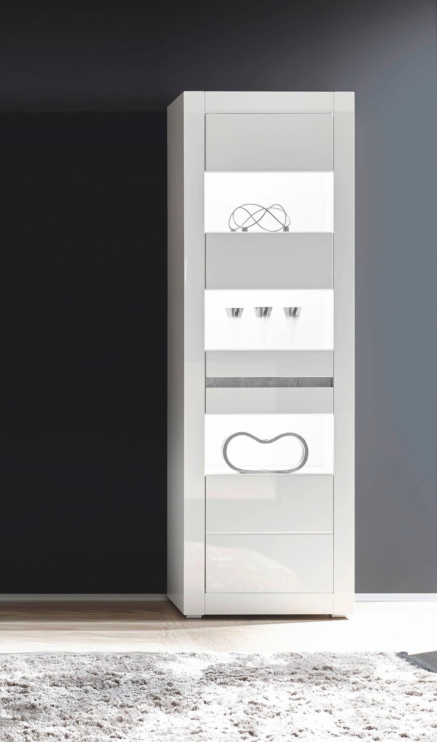 Home affaire Vitrines »Carat« Höhe 198 cm, zwei Leisten angeliefert, 1 x grau, 1 x weiss