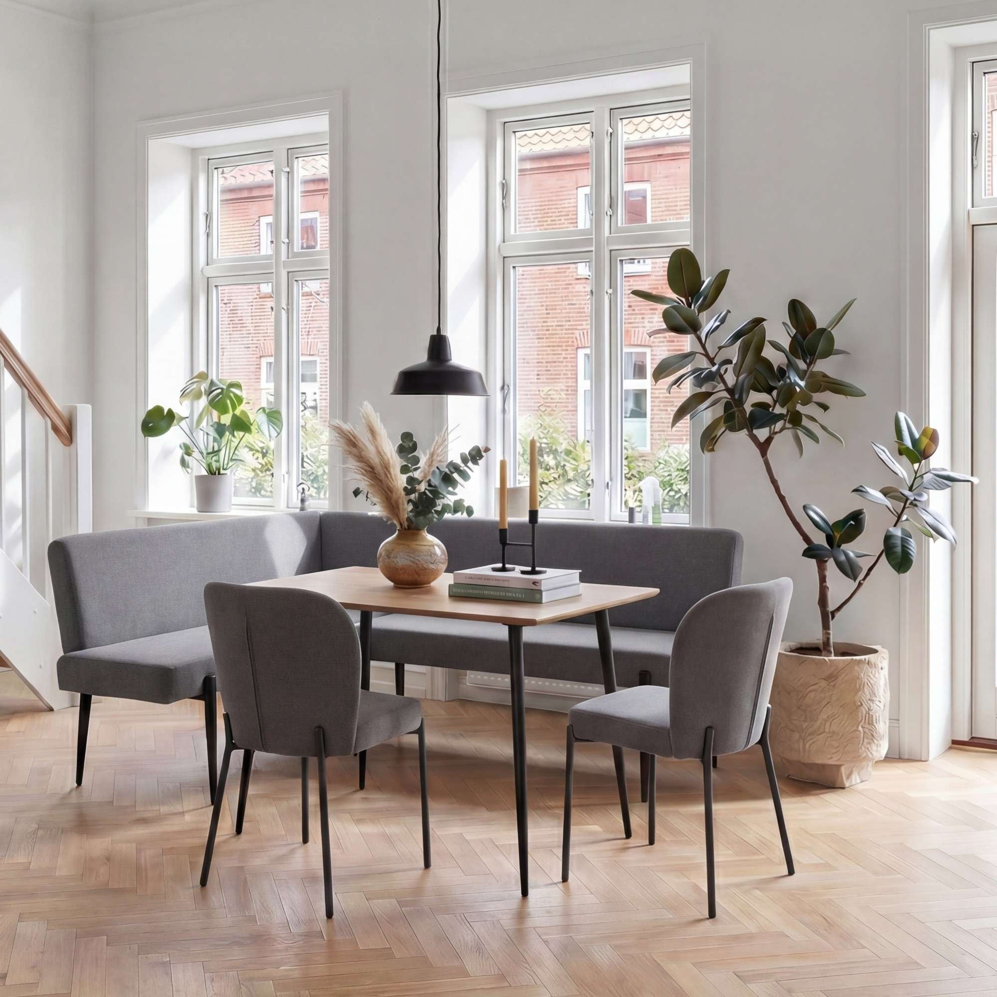 GOODproduct Banc d'angle »Frida« ressort ensaché, housse en velours facile d'entretien ou en tissu, largeur 210 cm