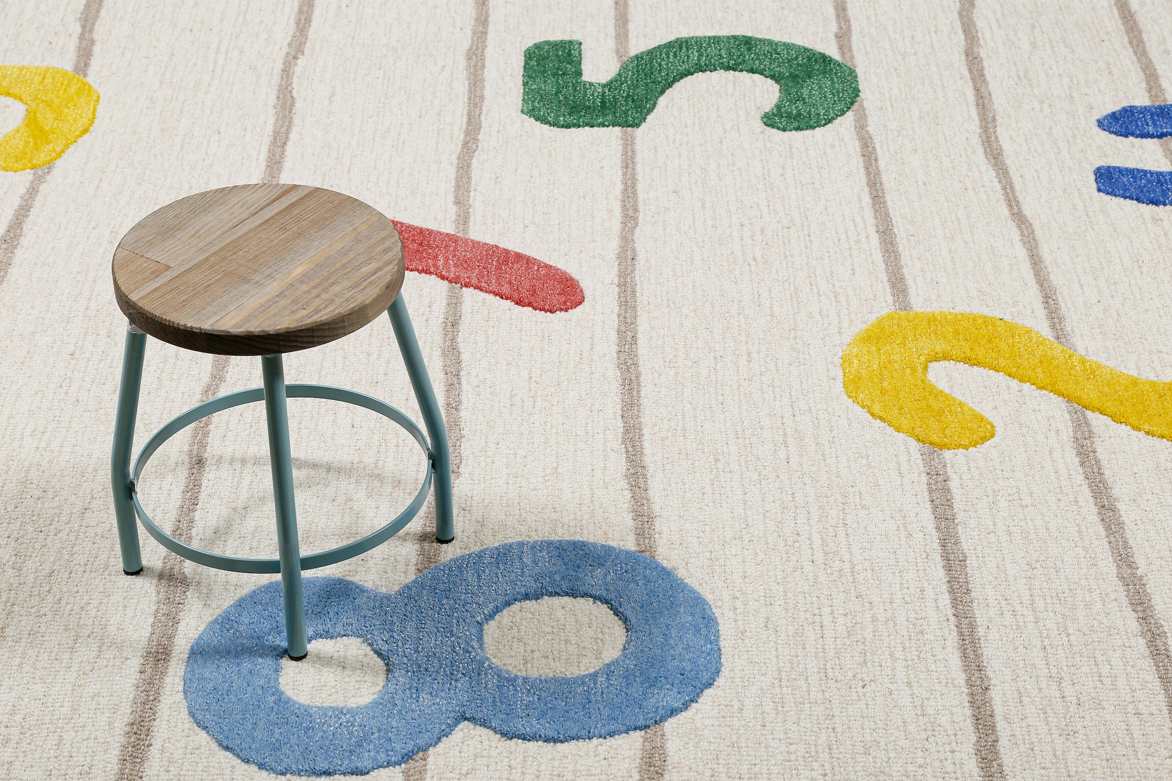 SMART KIDS Tapis pour enfants »Countdown« Rectangulaire 16 mm Höhe Kinderteppich mit Zahlen, Hoch-Tief-Effekt, Schurwolle, Spielzimmer