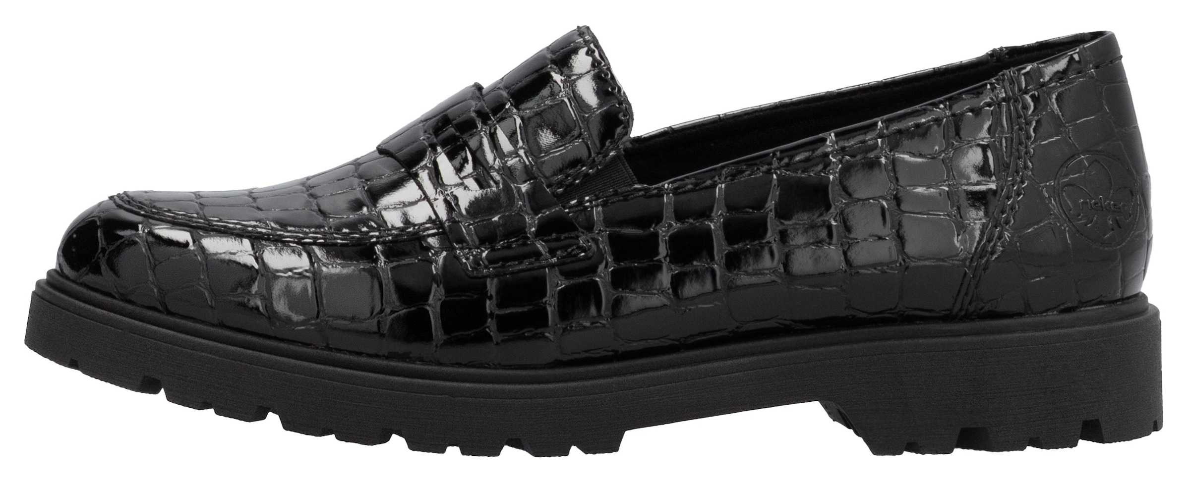 Rieker Loafer  , Slipper, Schlupfschuh, Collegeschuh mit kleinen Gummizügen