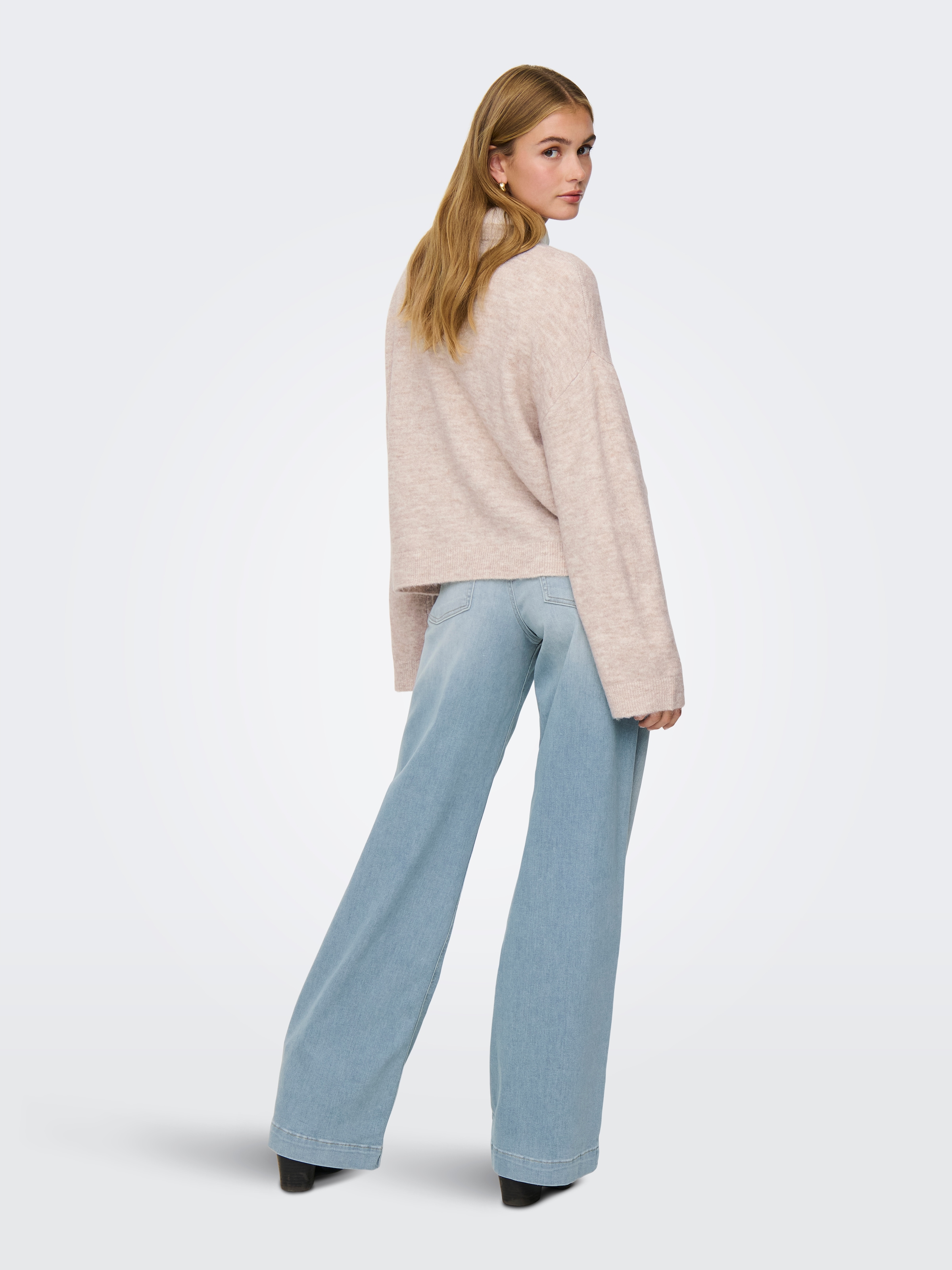 ONLY Rundhalspullover »ONLSIMONI L/S O-NECK PULLOVER KNT NOOS« Materialmix, regular fit