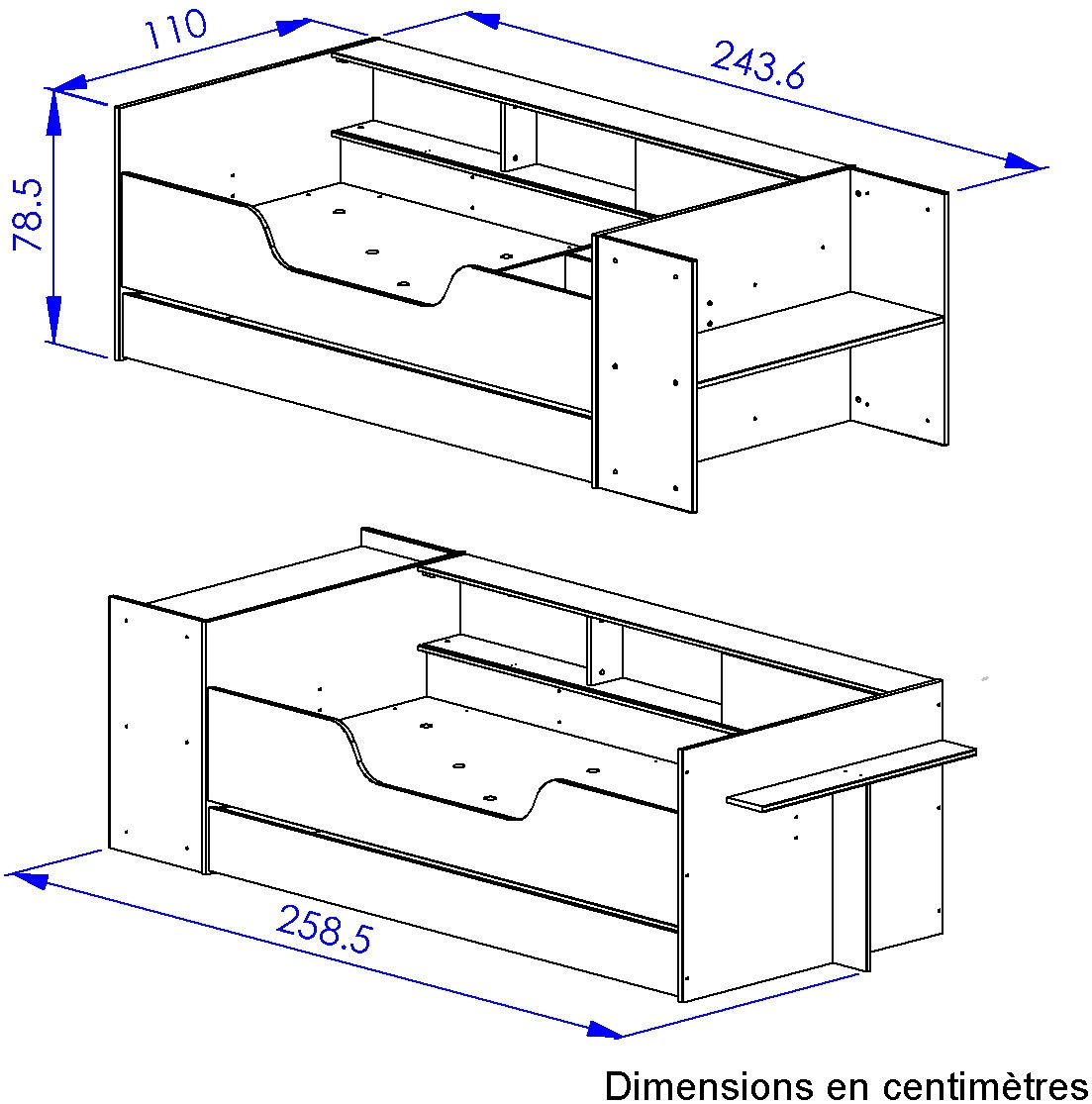 Gami Stauraumbett »BAYA« Ein Bett, das mit Ihrem Kind mitwächst !