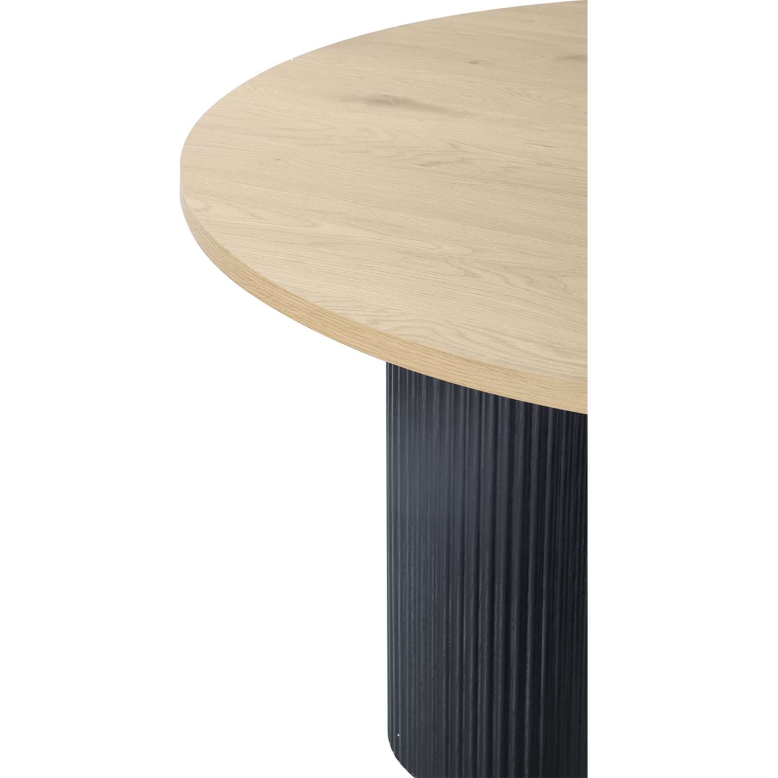 GOODproduct Table de salle à manger »Mandan« rund, 110x110 cm, 25 cm runde Beine mit Rillenstruktur, Höhe 76 cm