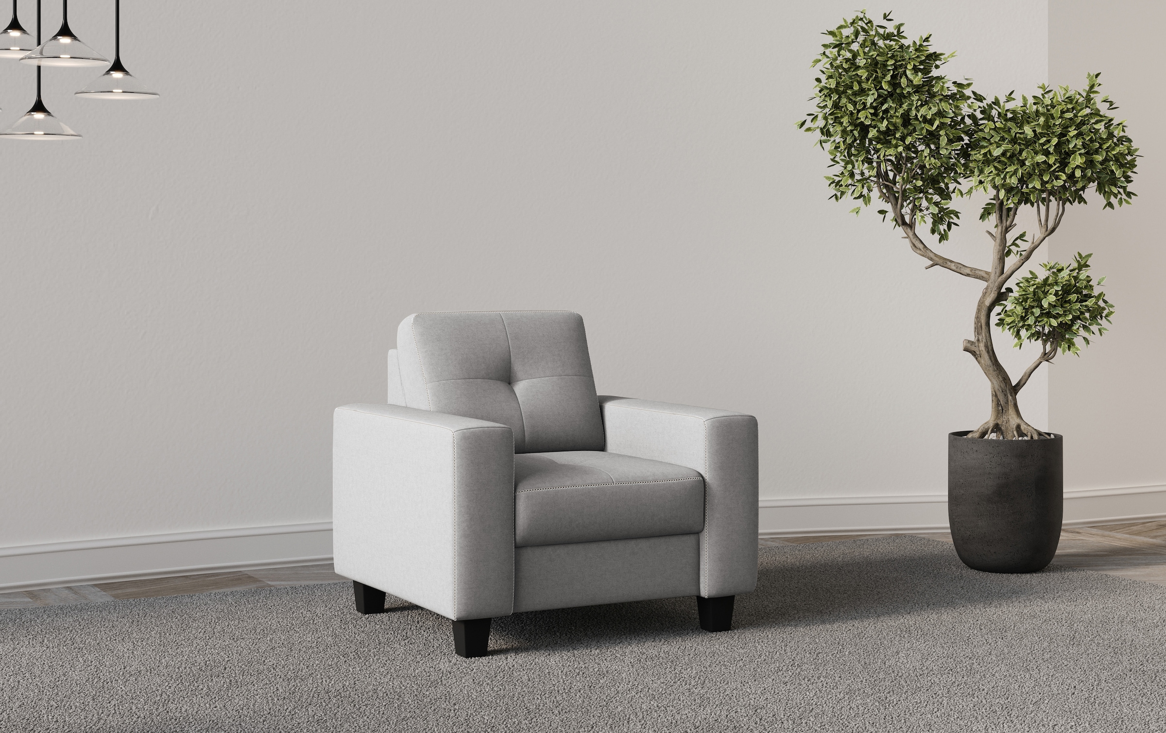 PLACES OF STYLE Fauteuil »Varese« Kreuznaht in beige