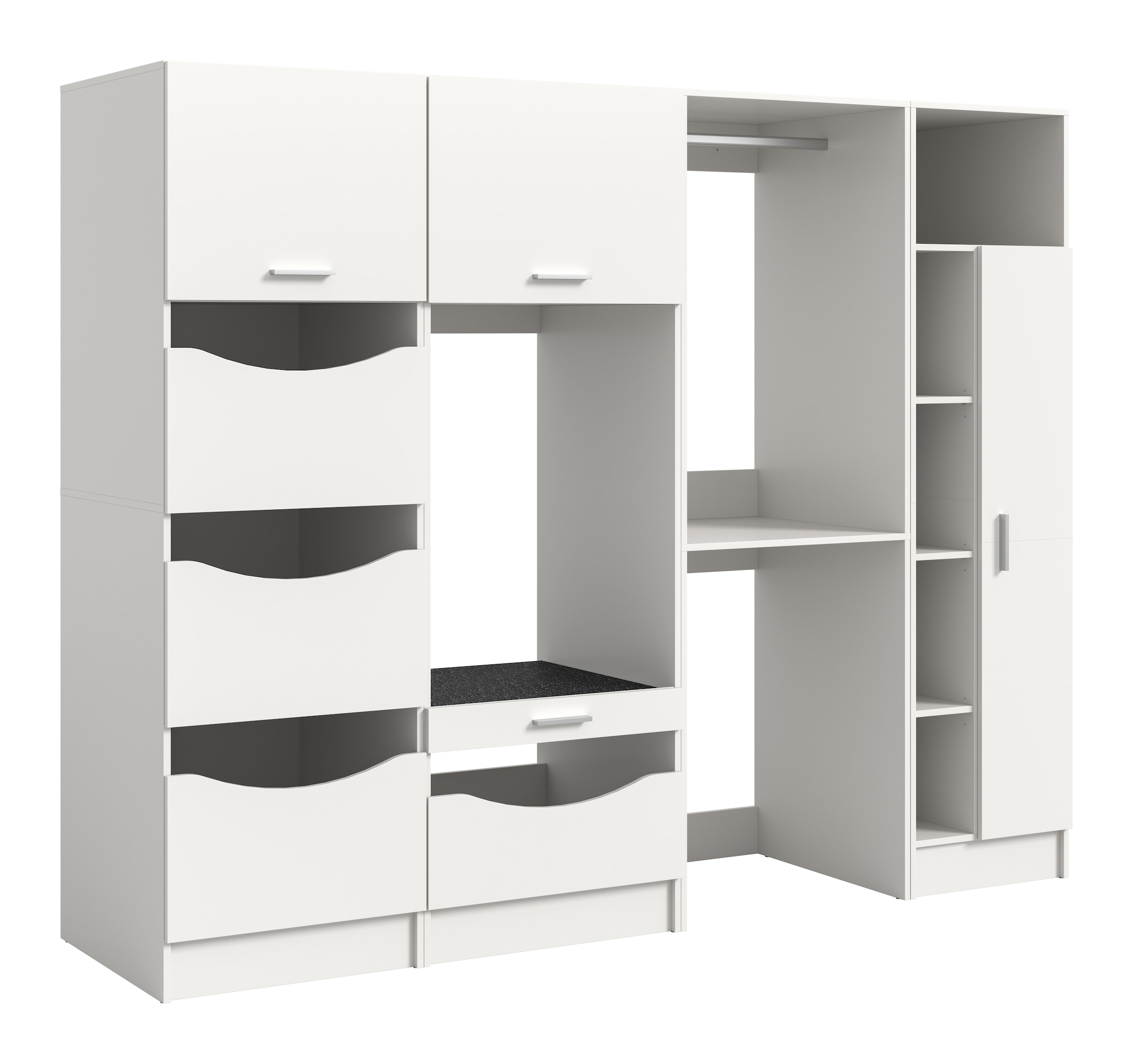 welltime Ensemble de meubles de salle de bain »FALAS, TOPSELLER!, 4-teilig, Hauswirtschaftsraum Set, Breite 248 cm« 1x Wäsche-, 2x Waschmaschinenumbau- & 1xMehrzweckschrank, 