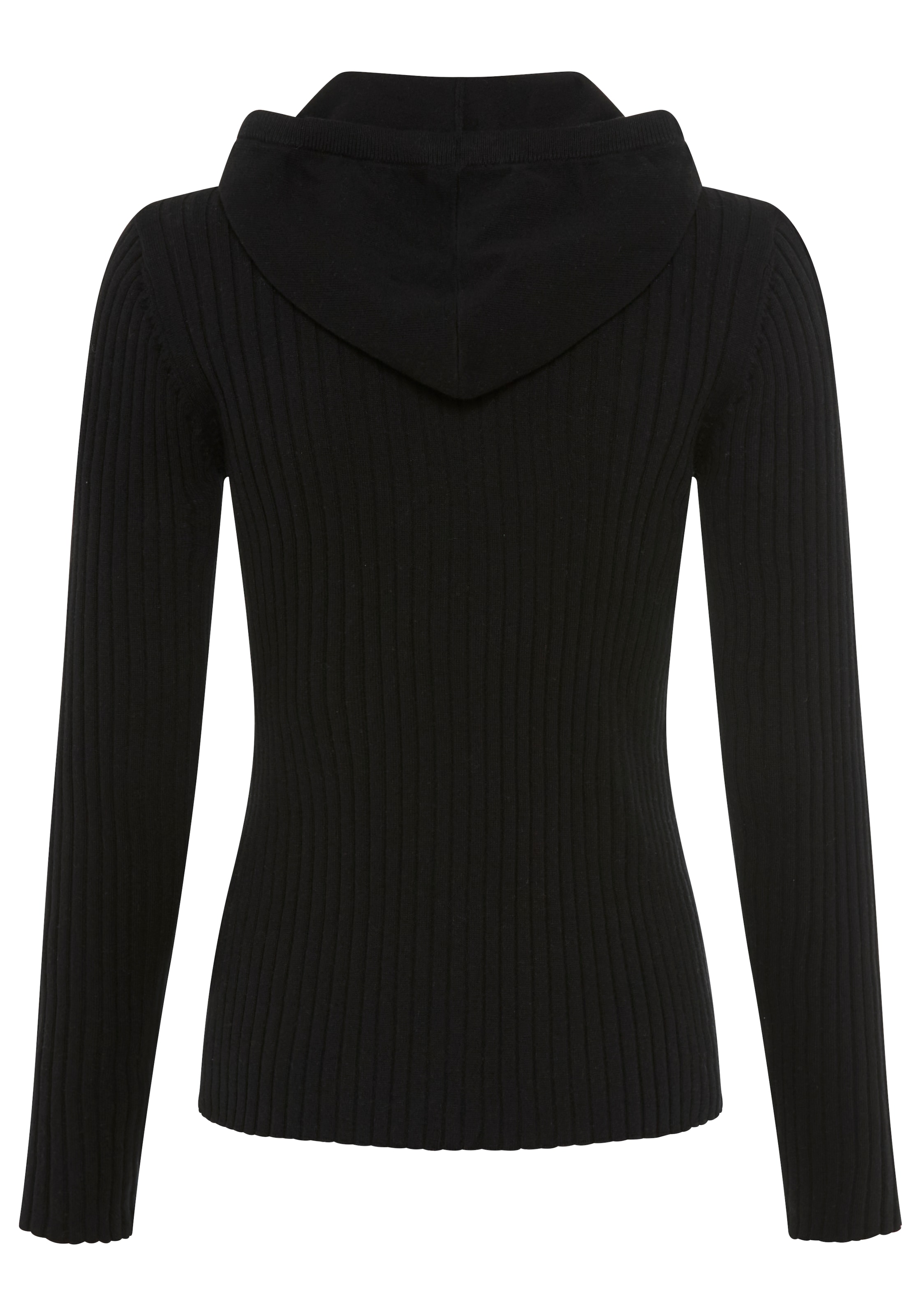 Laura Scott Cardigan à capuche Feinstrick mit Rippe mit 2-Wege-Reissverschluss - NEUE KOLLEKTION