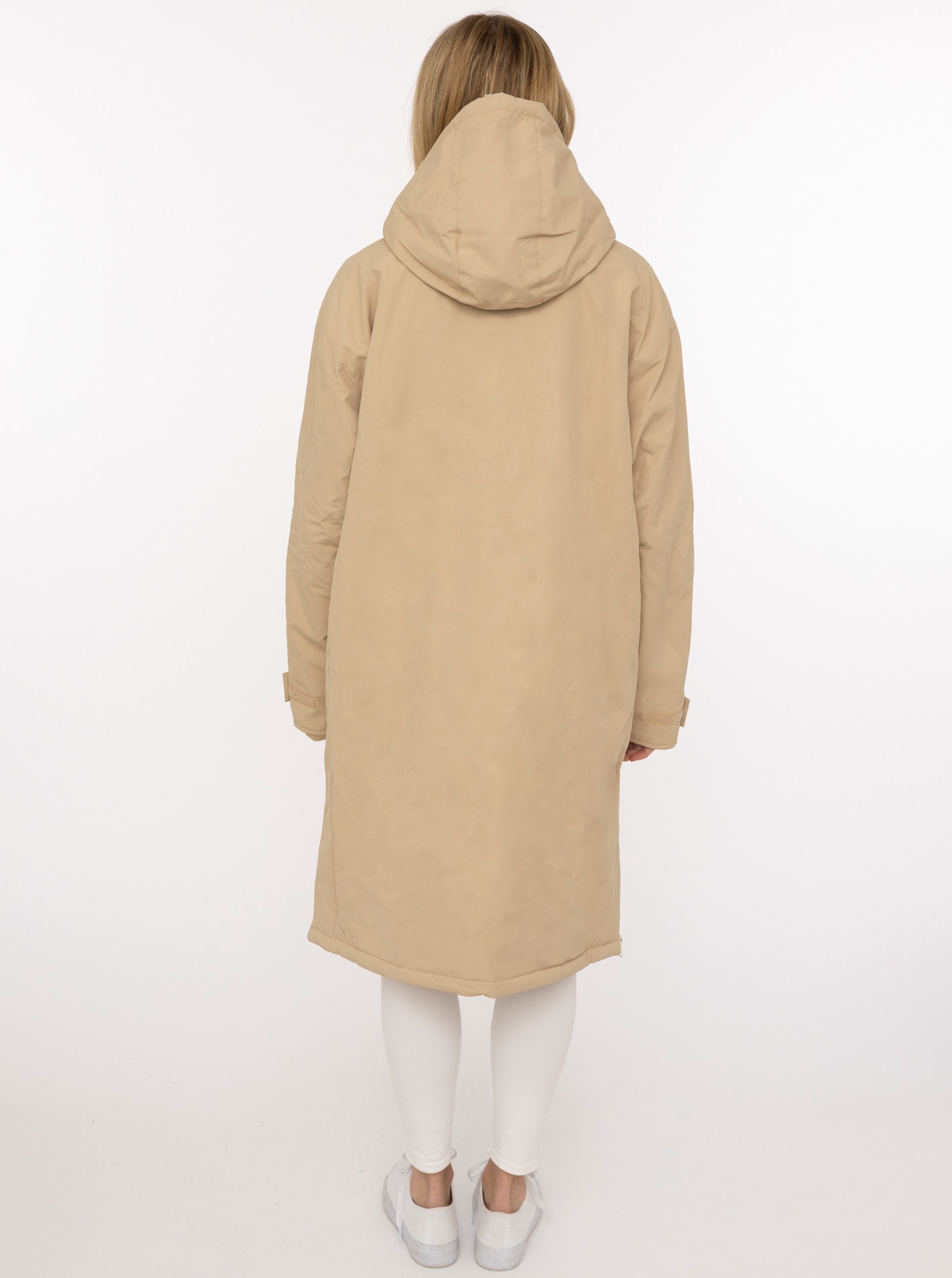 Zwillingsherz Manteau court »"Oversize Windjacke ZH"« poches latérales, capuche, fermeture éclair, doublure teddy, oversize