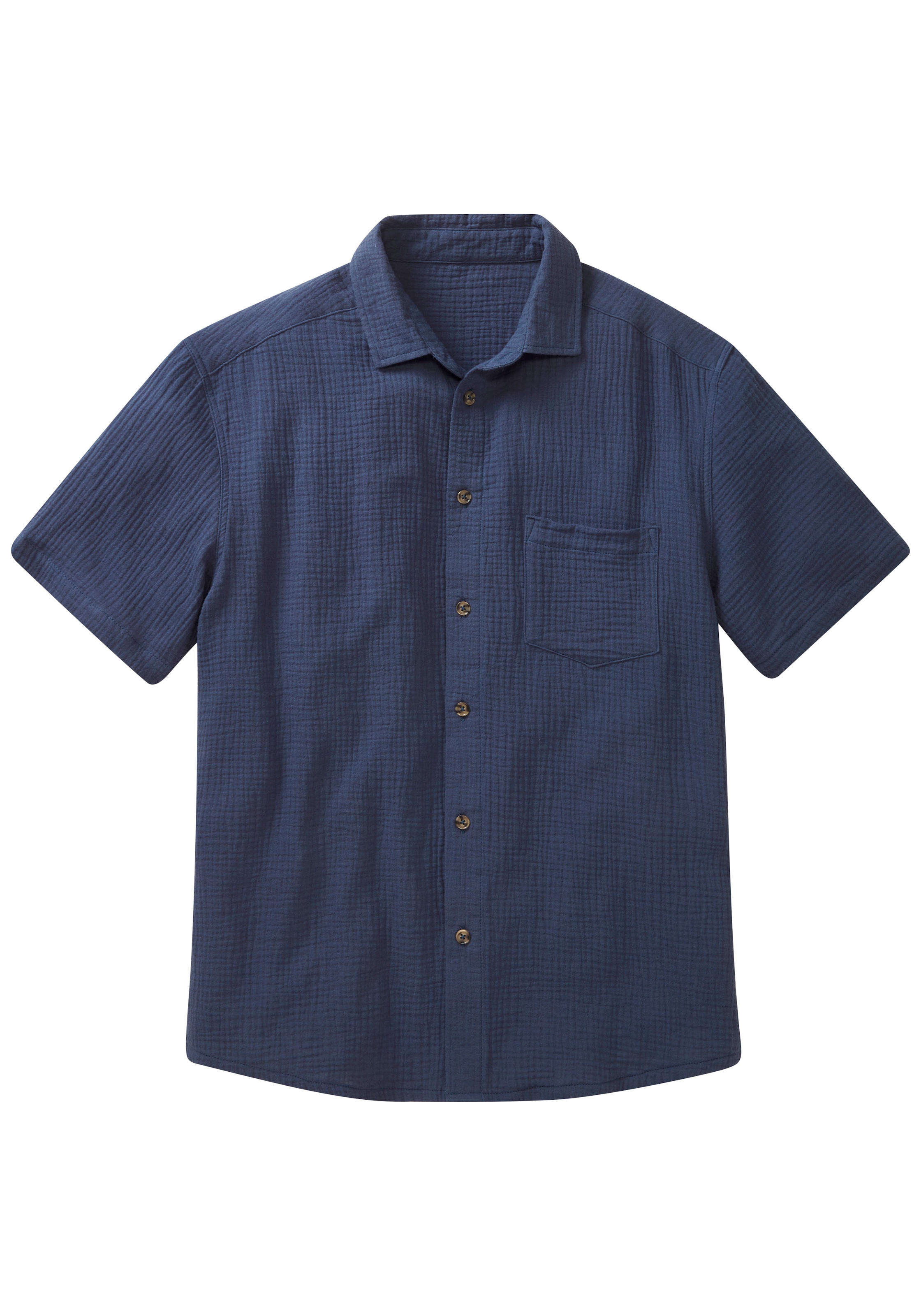 Beachtime Chemise à manches courtes »Regular fit« Kurzarm, Freizeithemd aus Musselin-Ware