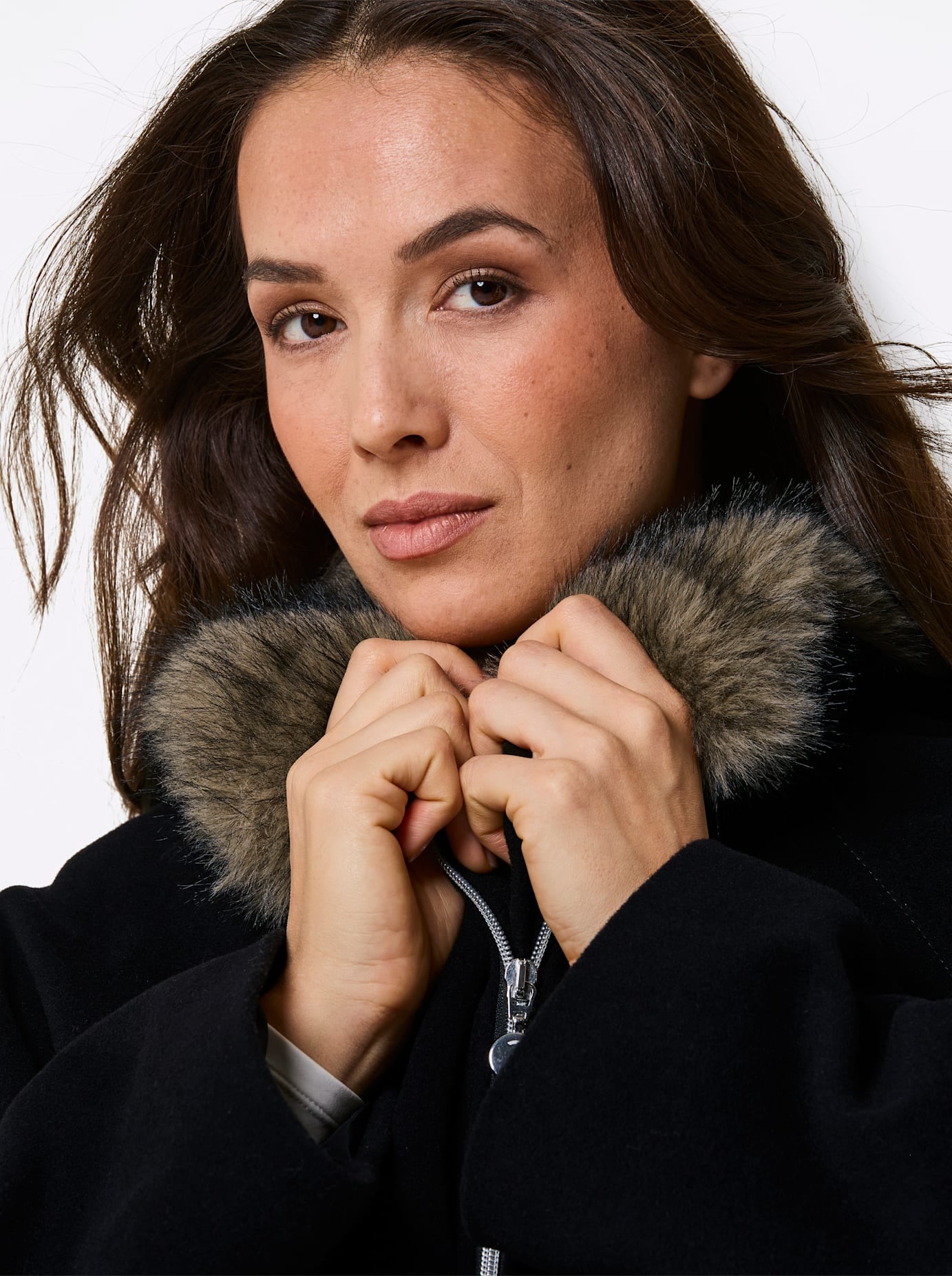 CREATION L PREMIUM Veste en laine ohne Kapuze