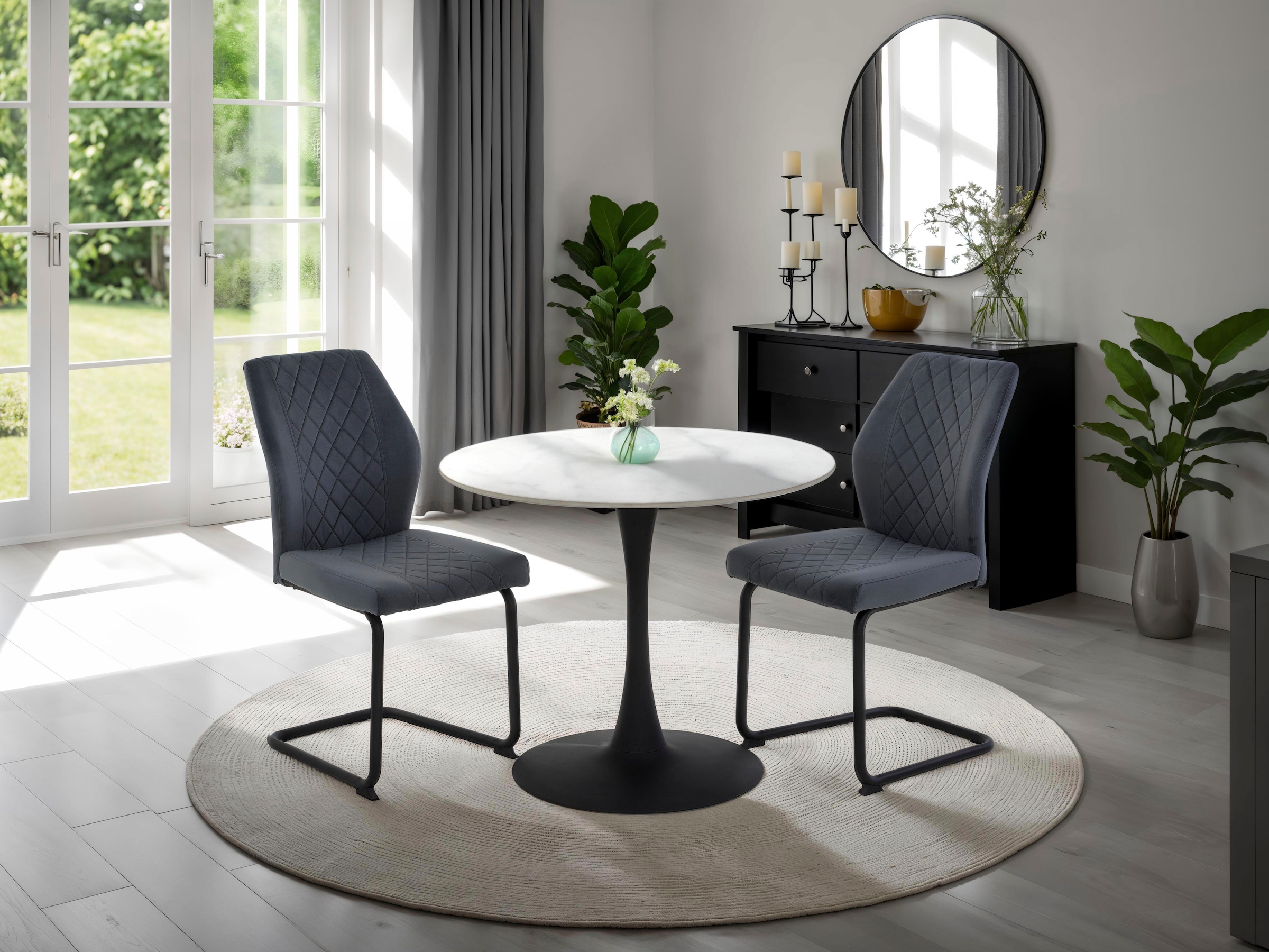 HELA Chaise cantilever »OSLO« (Set) 4 cuisFreischwinger,Rautensteppung,Microfaser Samtvelour,140kg belastbar