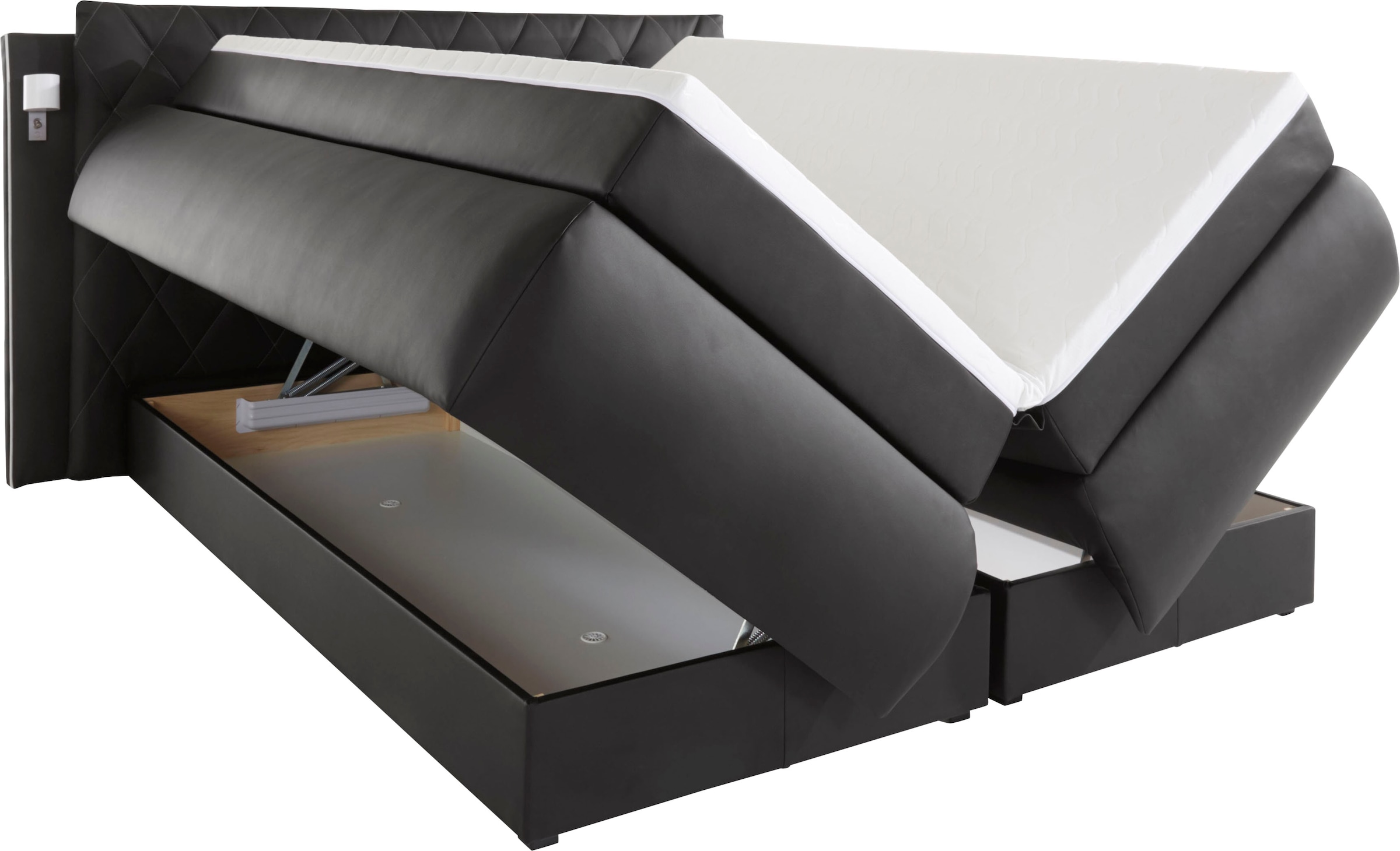 COLLECTION AB Lit boxspring inklusive Bettkasten, LED-Beleuchtung und Topper