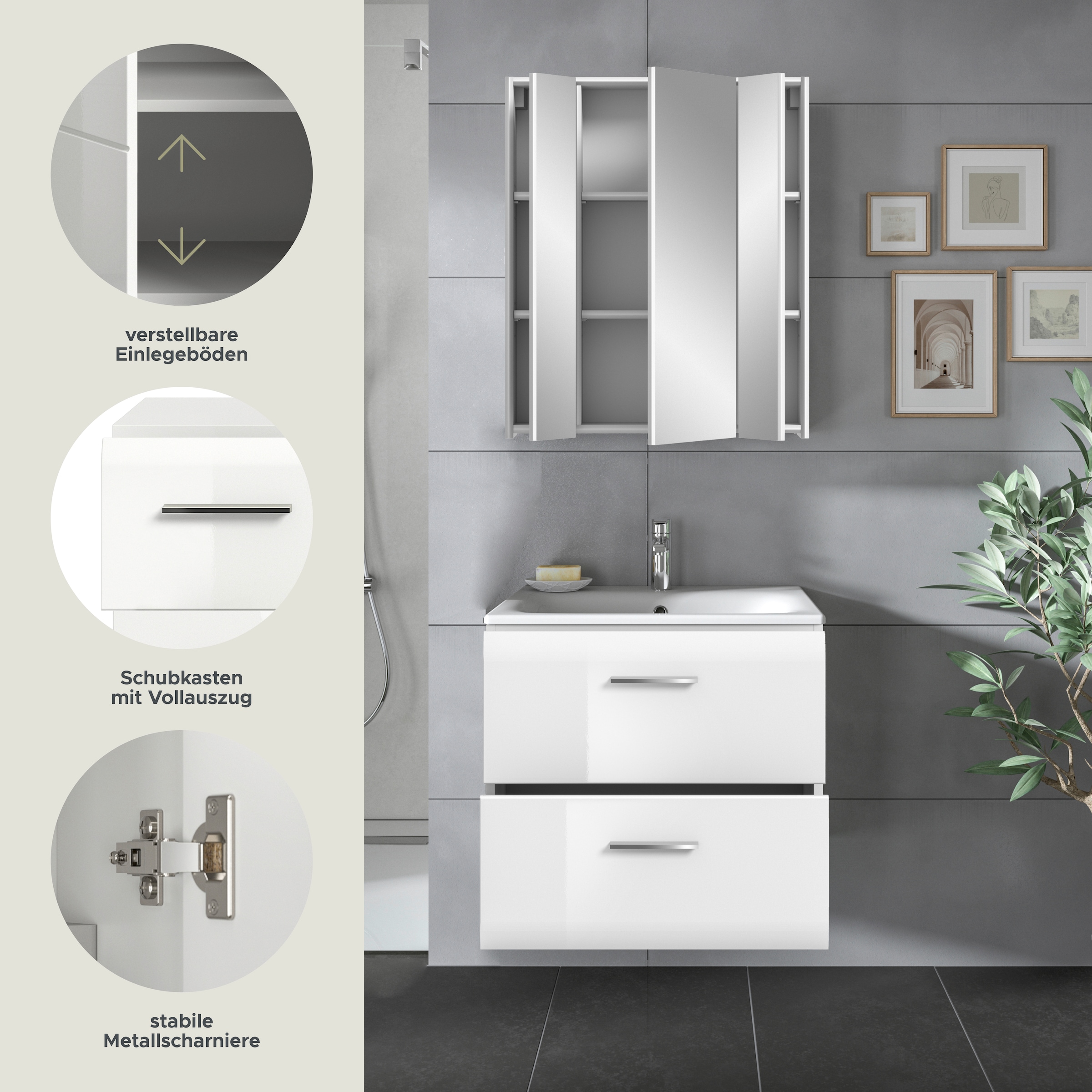 INOSIGN Badezimmer-Set Set, 3 Stk. tlg.