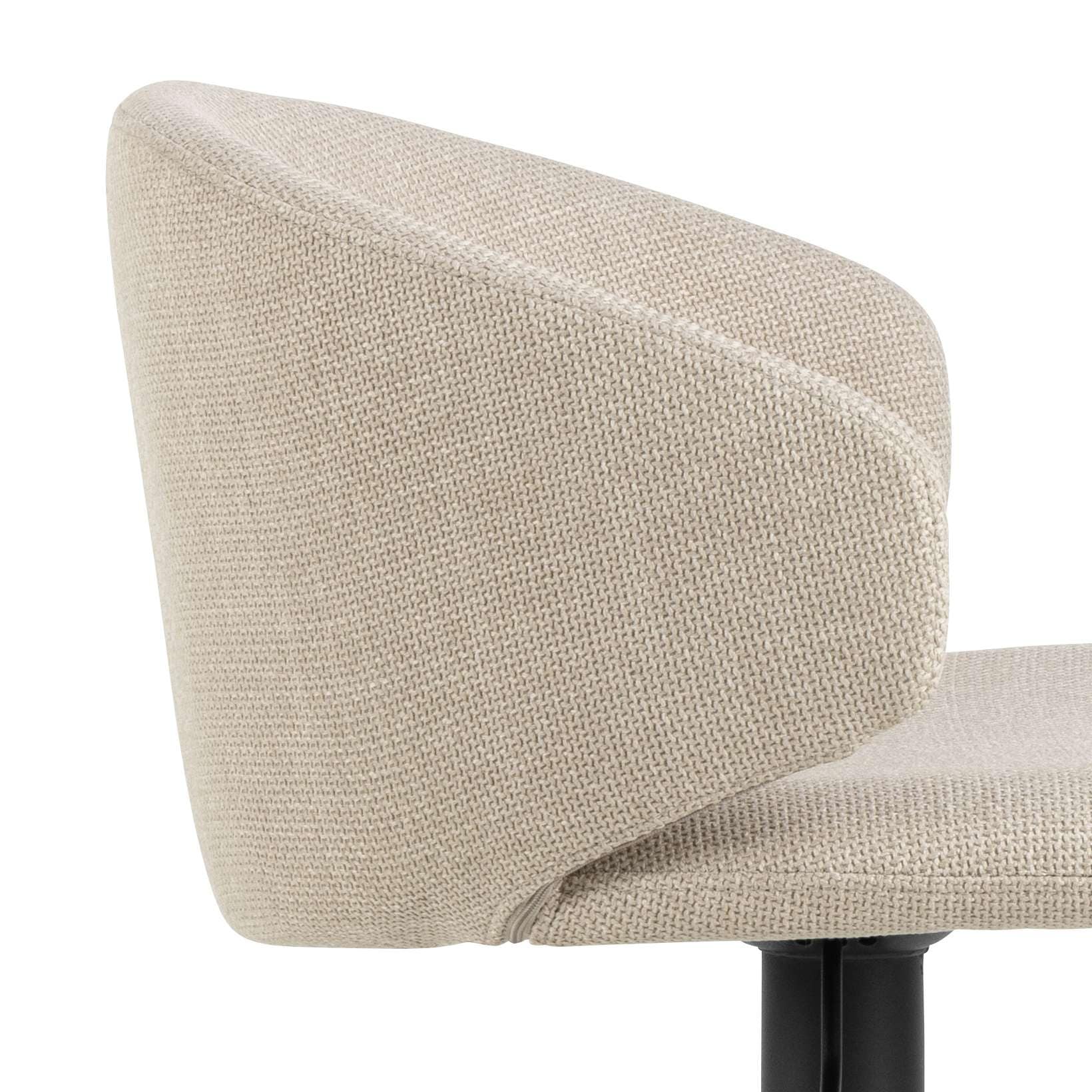 ACTONA GROUP Tabouret de bar »Ella« Ensemble, 2 pièces, 2 cuis tlg. tabouret de bar, Bâle beige, piètement trompette noir mat rugueux, 2 pièces