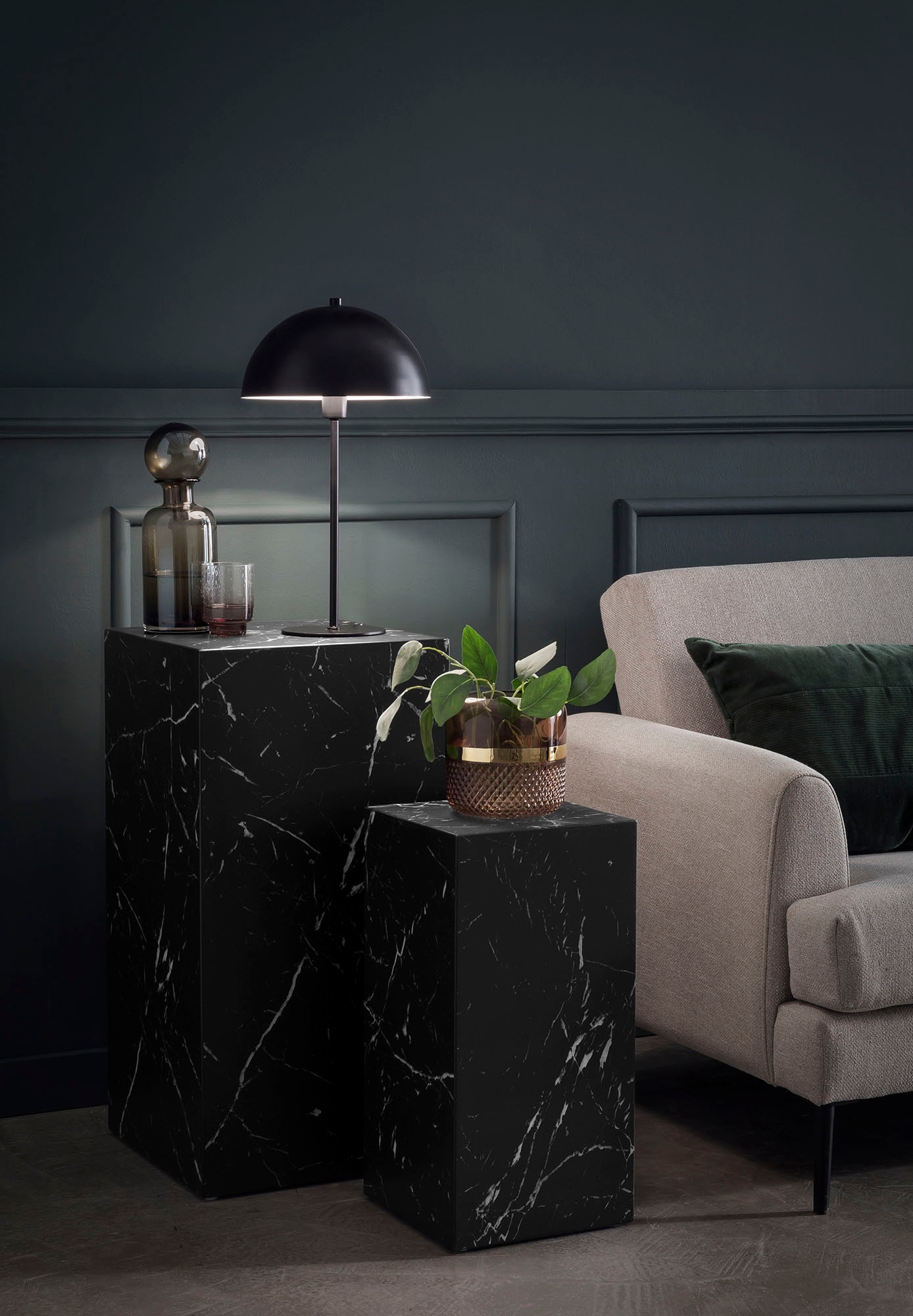 SalesFever Table d'appoint »Set an eleganten Beistelltischen« Set,  foliert mit Melaminfolie in Marmoroptik