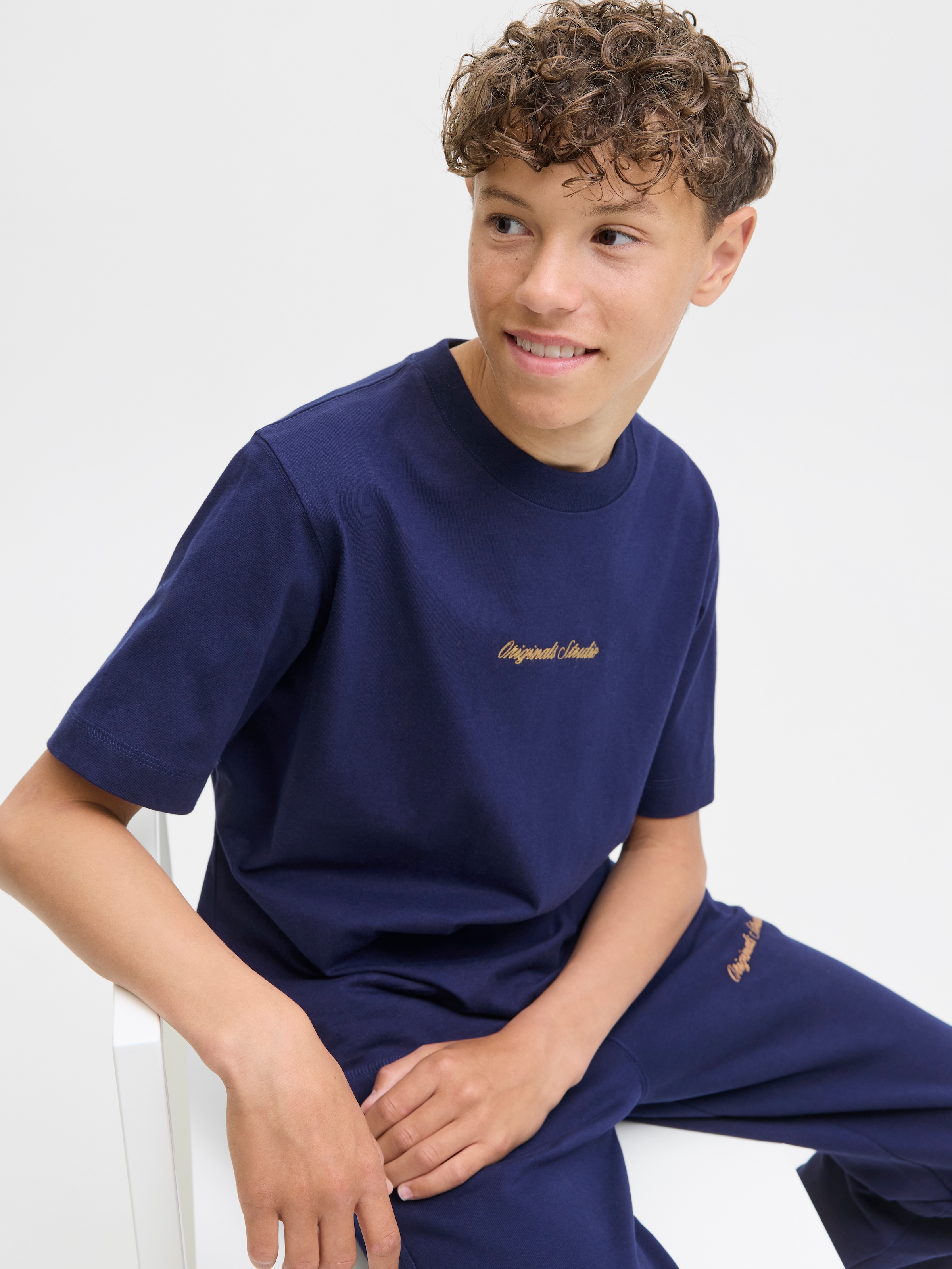 Jack & Jones Junior T-Shirt »JORNORREBRO EMB TEE SS CN NOOS JNR« Baumwolle, relaxed fit, Kurzarm