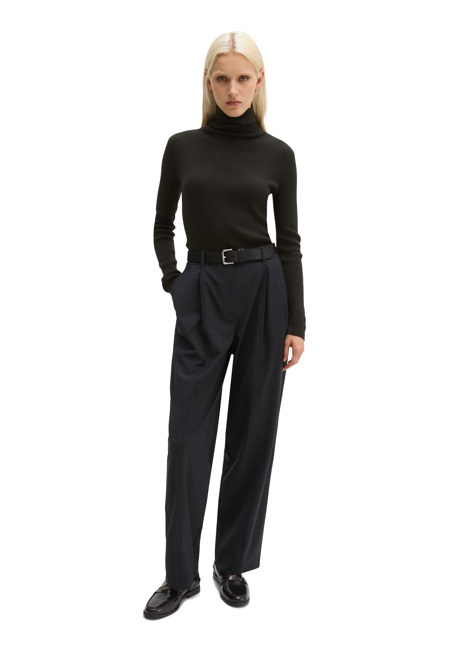 Marc O'Polo Pull à col roulé slim en coton bio