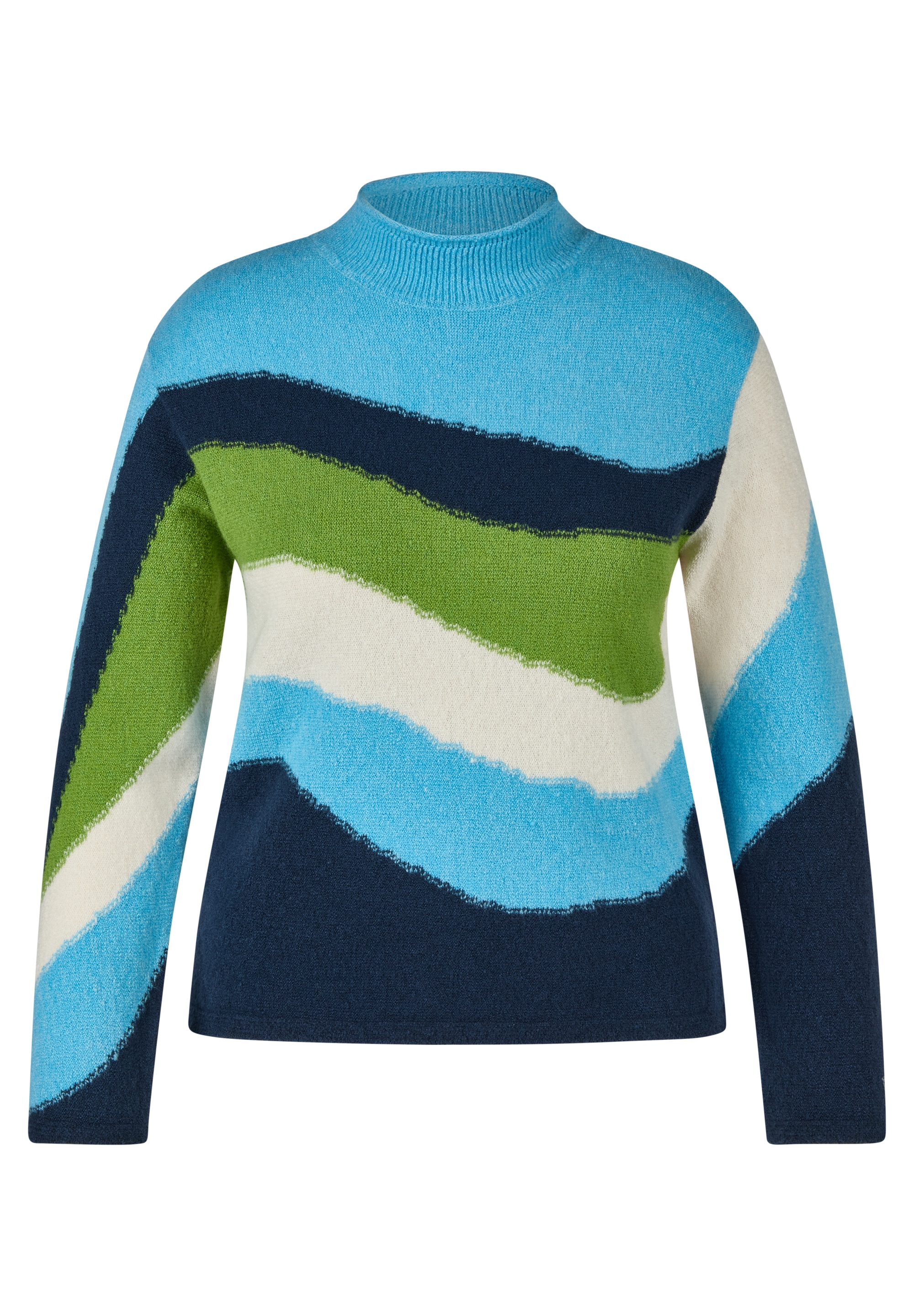 Rabe Pull en tricot im Colorblocking-Look - gestreift