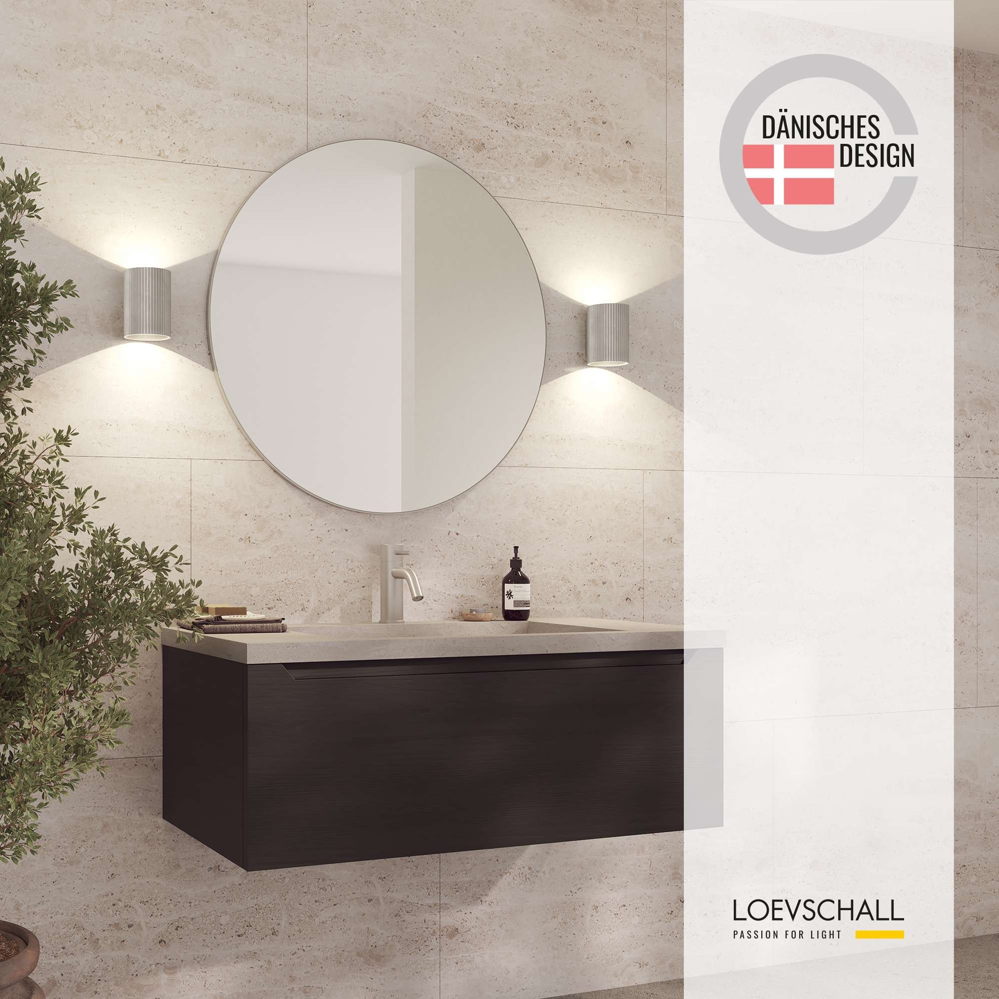 Loevschall Wandspiegel »Refine Wandspiegel rund – stilvoller Designspiegel mit edlem Rahmen,« in mehreren Grössen & Farben für Bad, Schlafzimmer & Flur