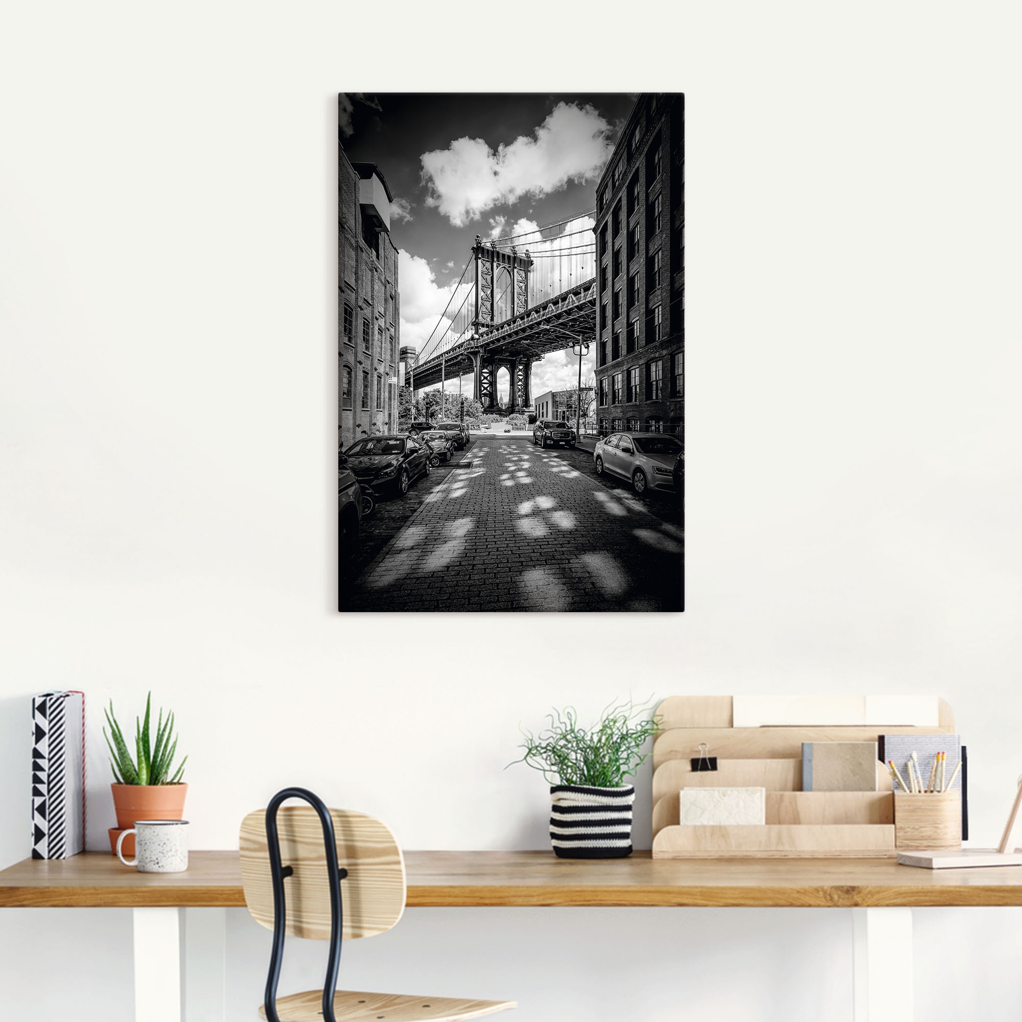 Artland Tableau sur toile »Manhattan Bridge in Brooklyn, New York« New York 1 cuis tlg. auf Holzrahmen gespannt