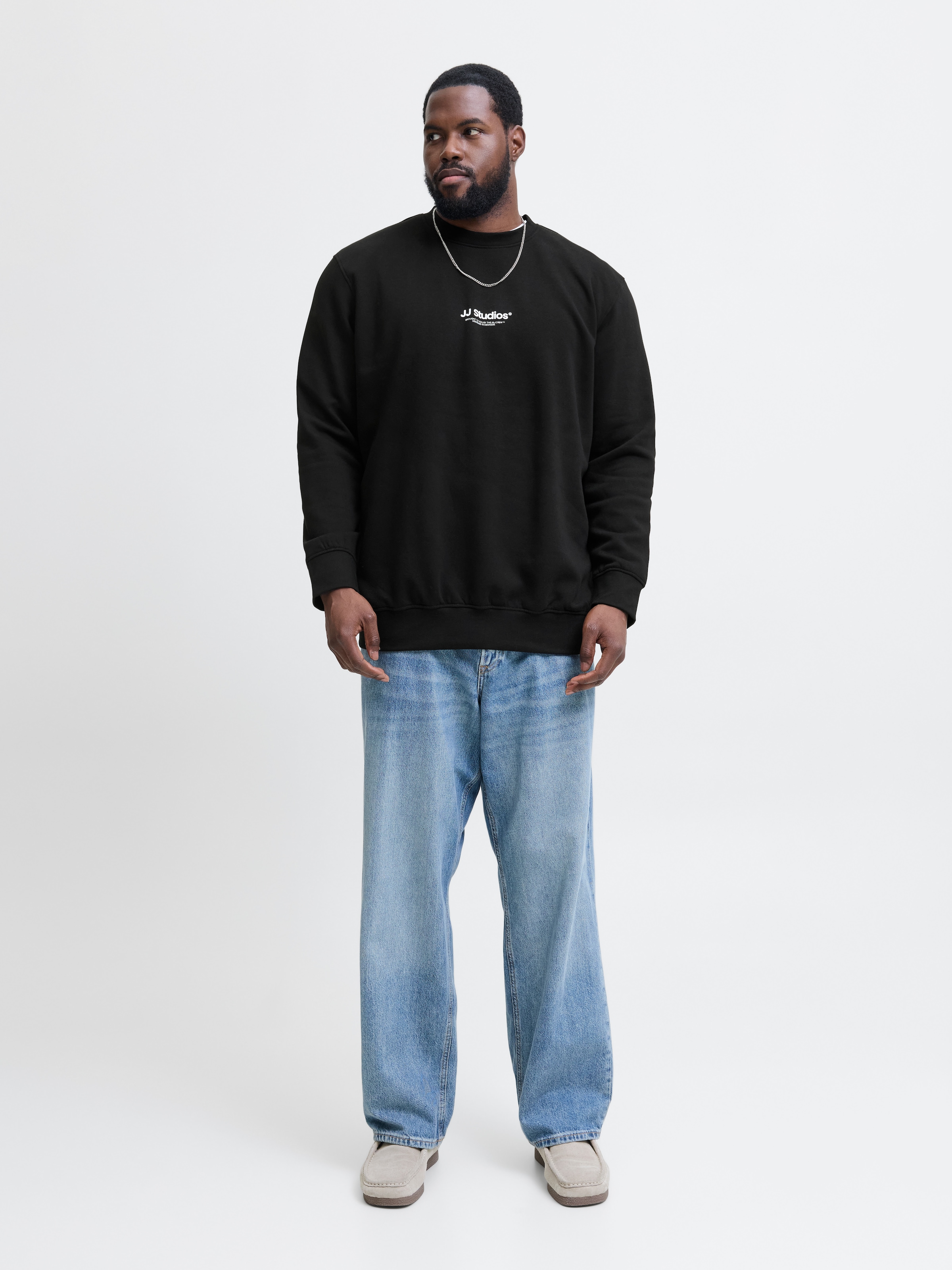 Jack & Jones PlusSize Sweatshirt »JJESOHO SWEAT CREW NECK NOOS PLS« mit Logobranding