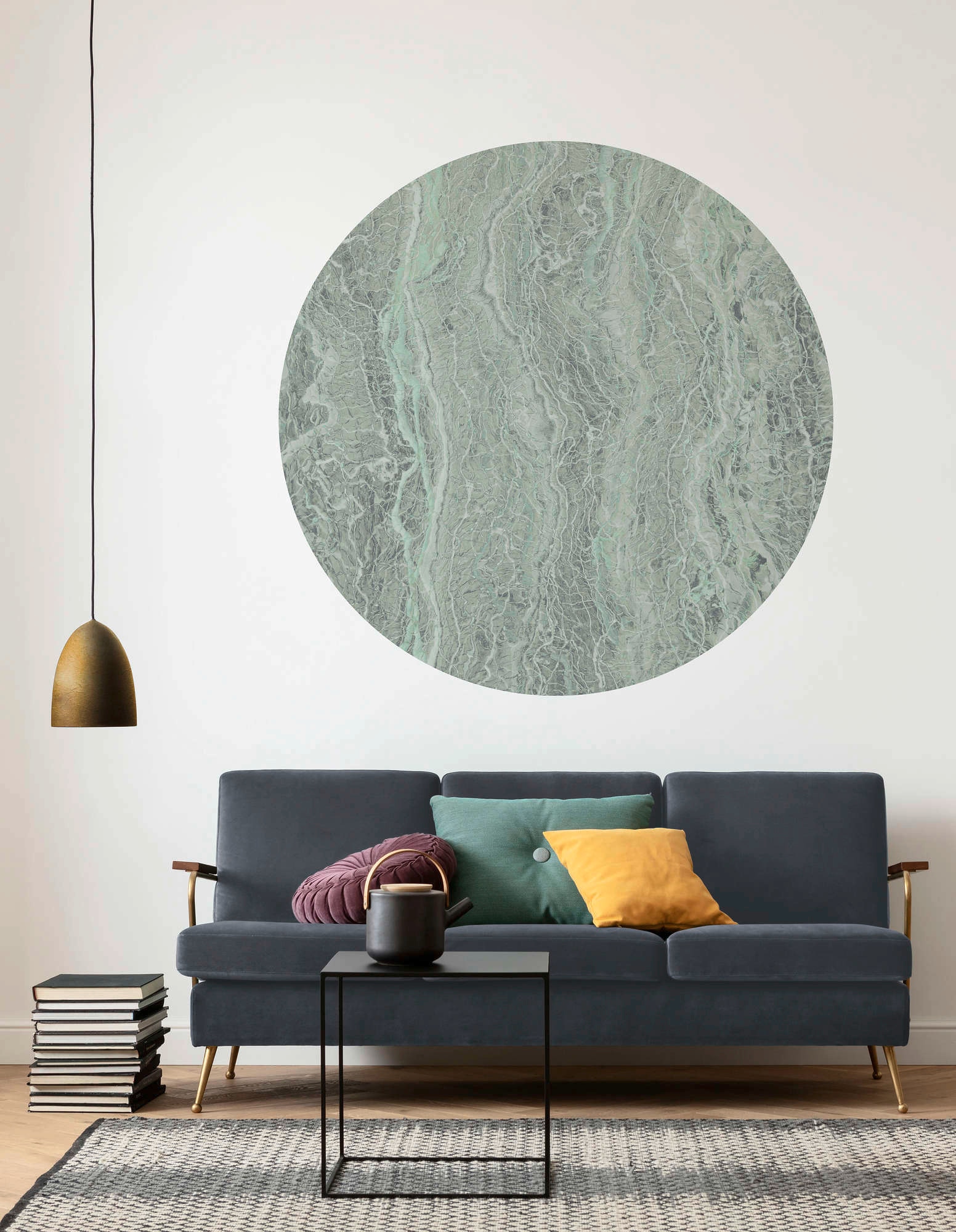 Komar Vliestapete »Vlies selbstklebend - Green Marble - Grösse 125 x 125 cm« bedruckt glatt Wohnzimmer, Schlafzimmer