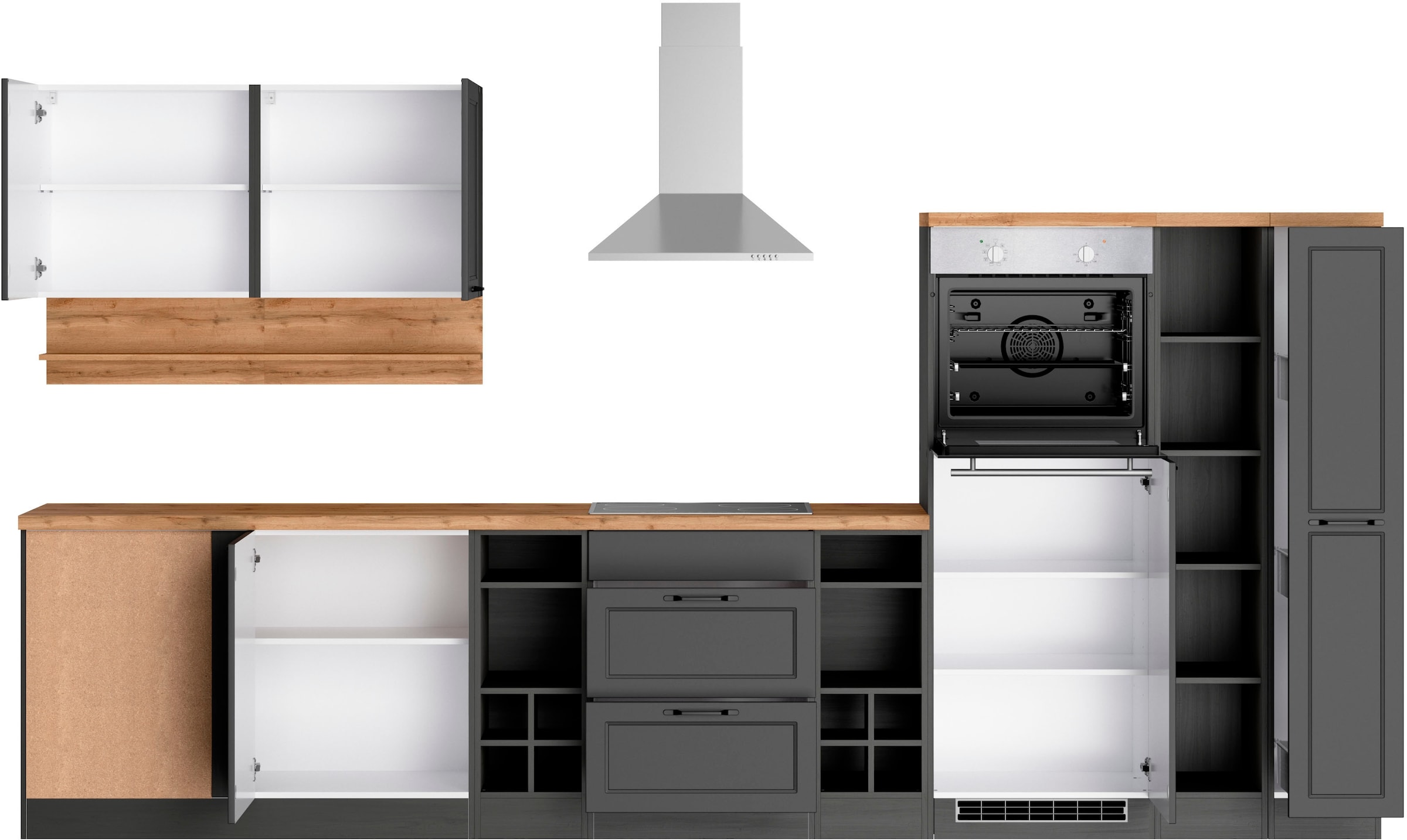 KOCHSTATION Winkelküche »KS-Lana« Stellbreite 240/360 cm, wahlweise mit E-Geräten