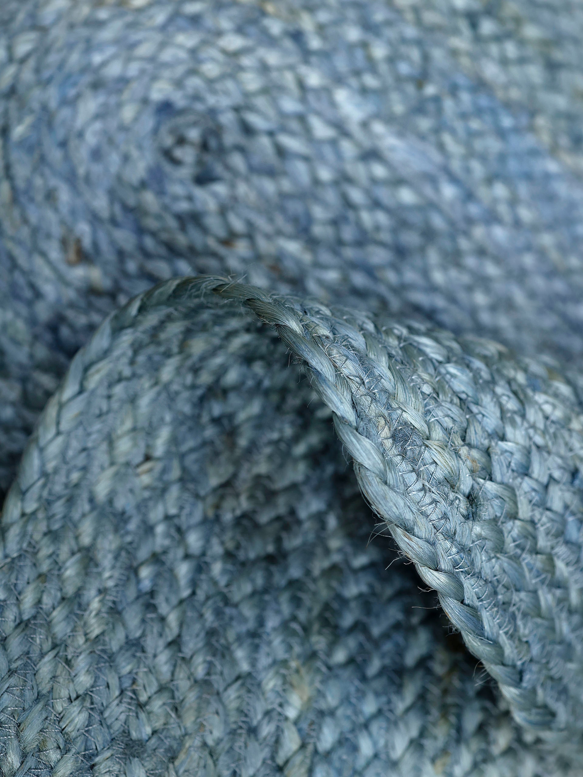 carpetfine Teppich »Alia Juteteppich« wolkenförmig 10 mm Höhe handgewebt aus Jute, Naturteppich, Sonderform blau, Boho Style, uni