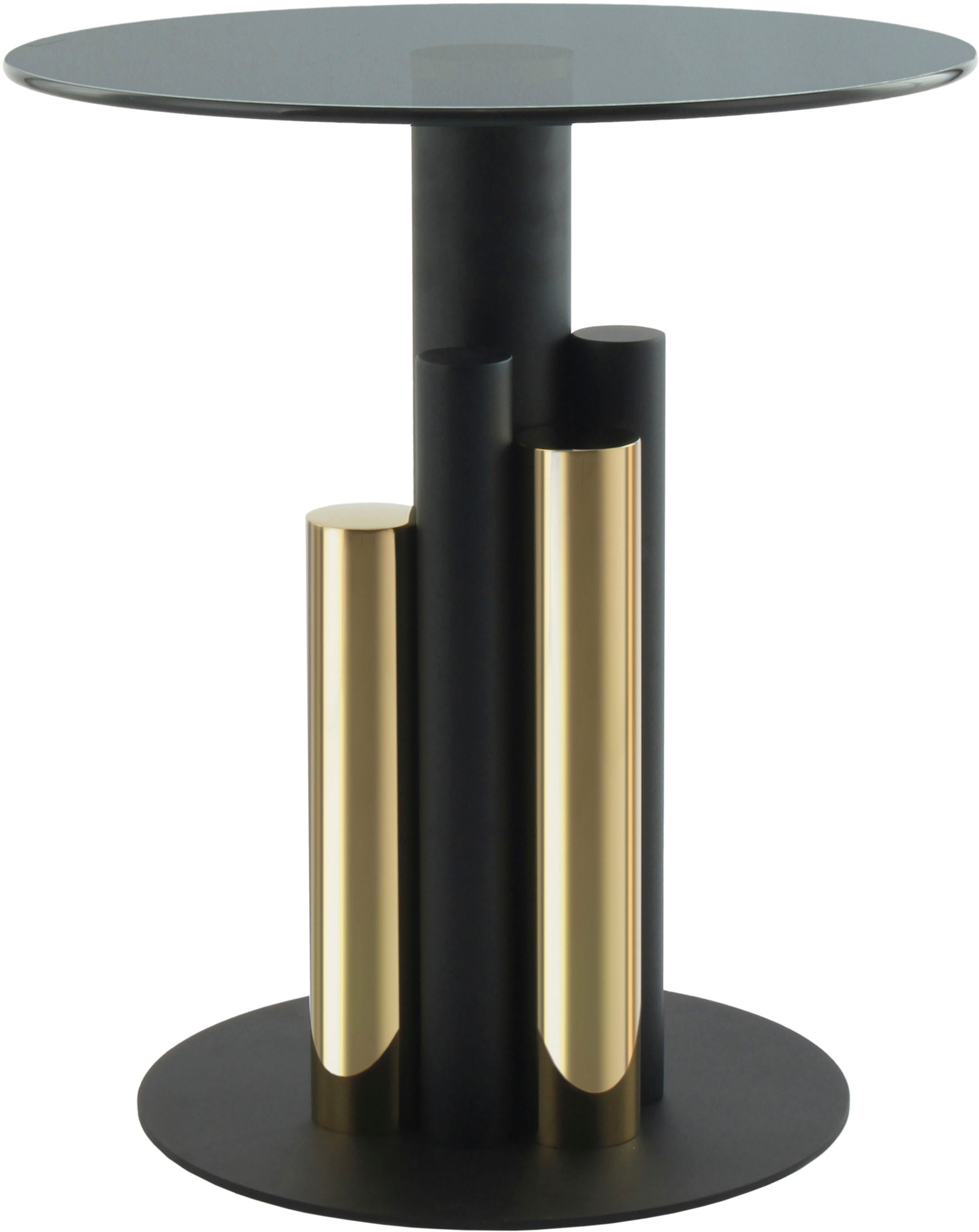 Kayoom Beistelltisch »Ontario 225, Runde  Glasplatte aus Sicherheitsglas, 100% Edelstahl« 1 Stk. tlg. Modernes Design, zweifarbiges Säulengestell, Eyecatcher Element