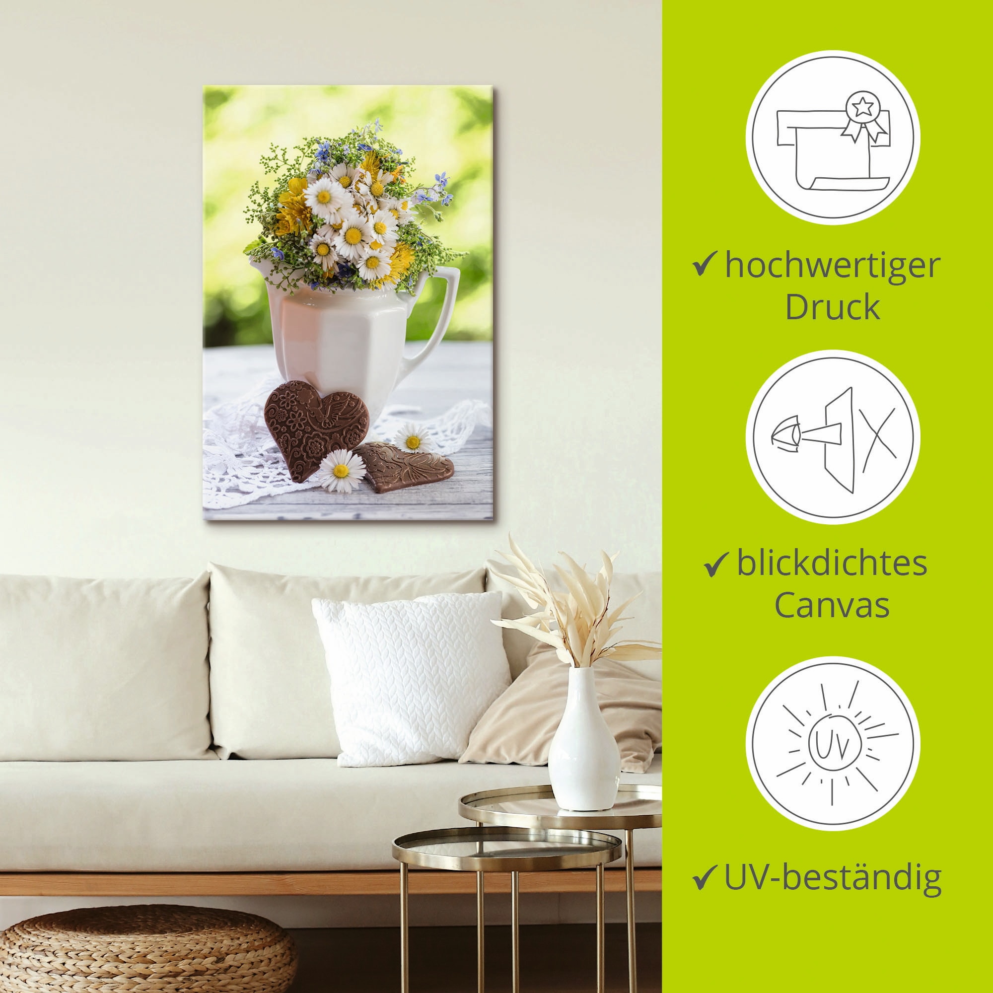 Artland Tableau sur toile »Aus Liebe zum Frühling« 1 cuis tlg. als Alubild, Outdoorbild, Leinwandbild, Wandaufkleber, versch. Grössen